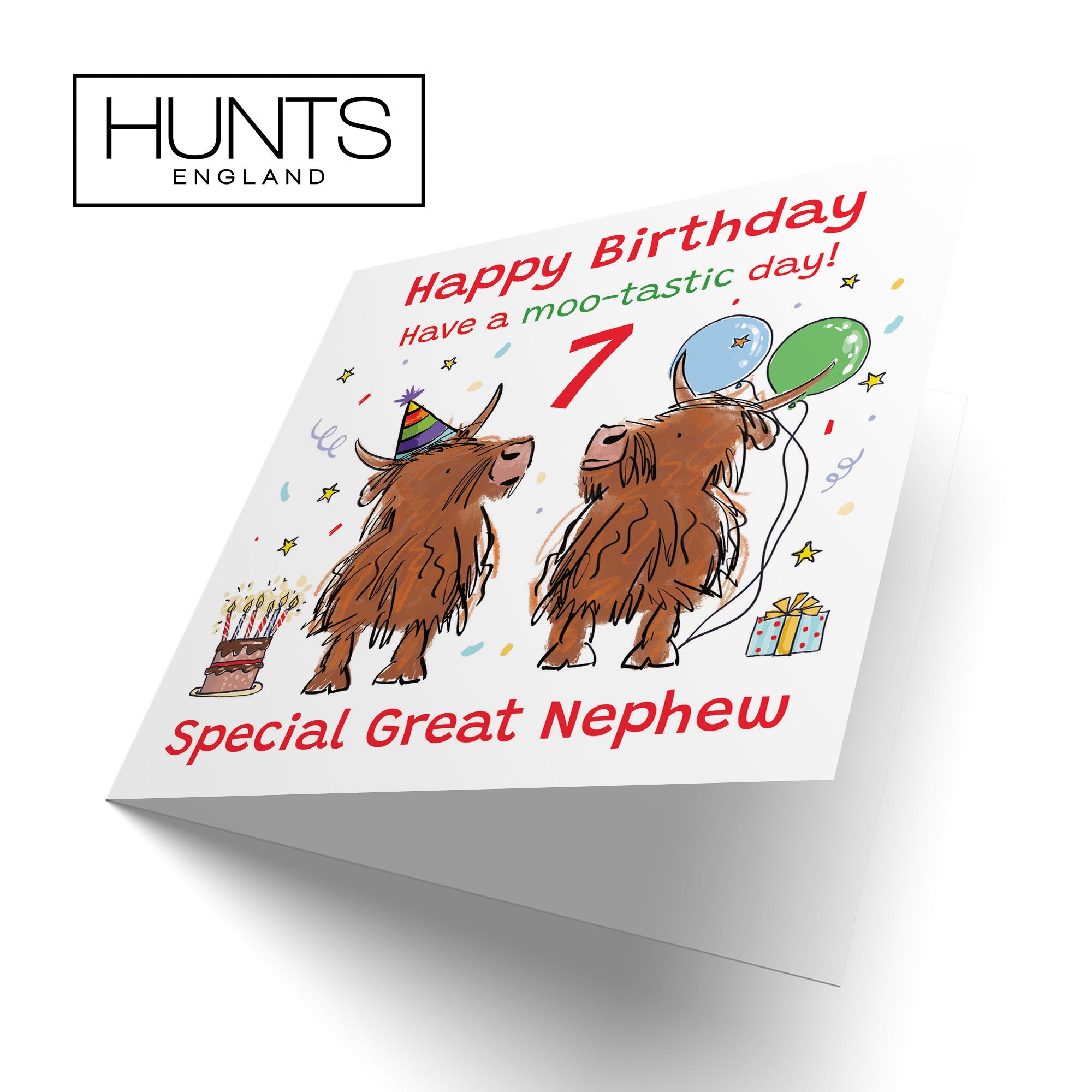 7th Great Nephew Birthday Card Highland Cows Animal Party - Default Title (RM00905)