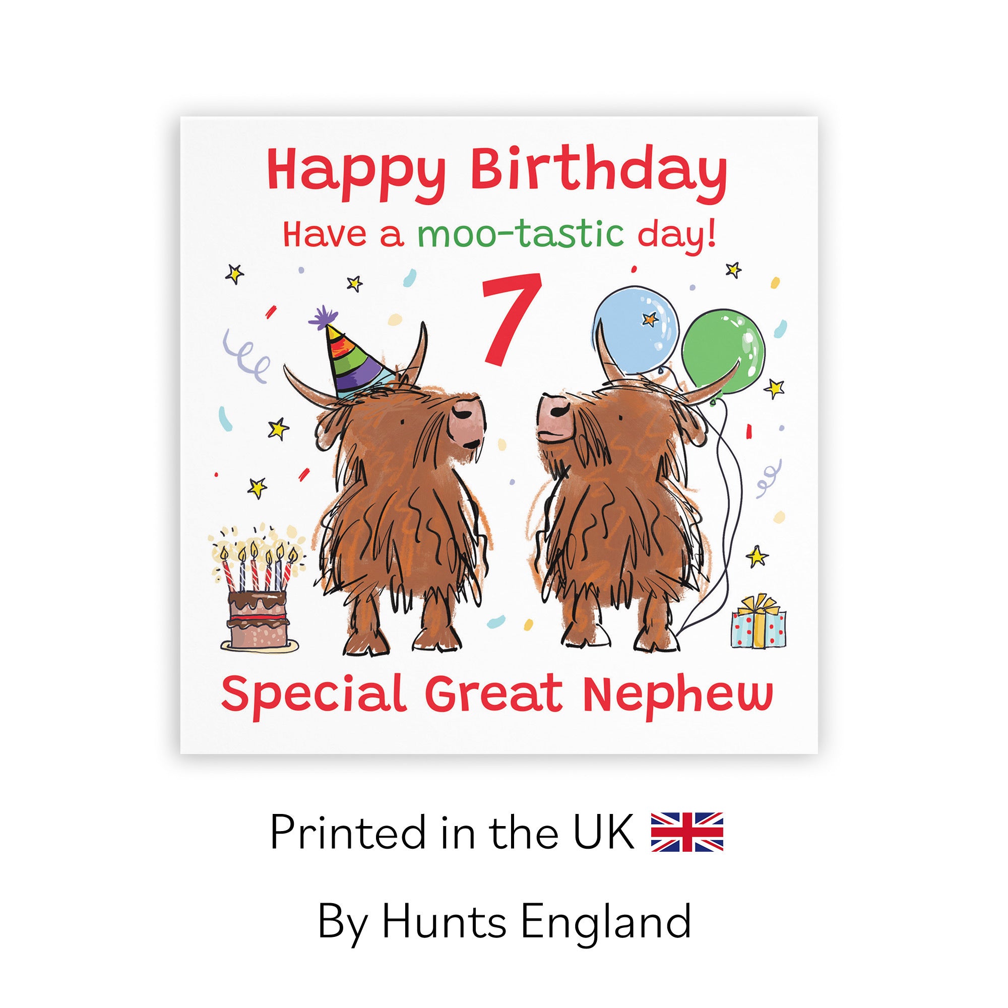7th Great Nephew Birthday Card Highland Cows Animal Party - Default Title (RM00905)