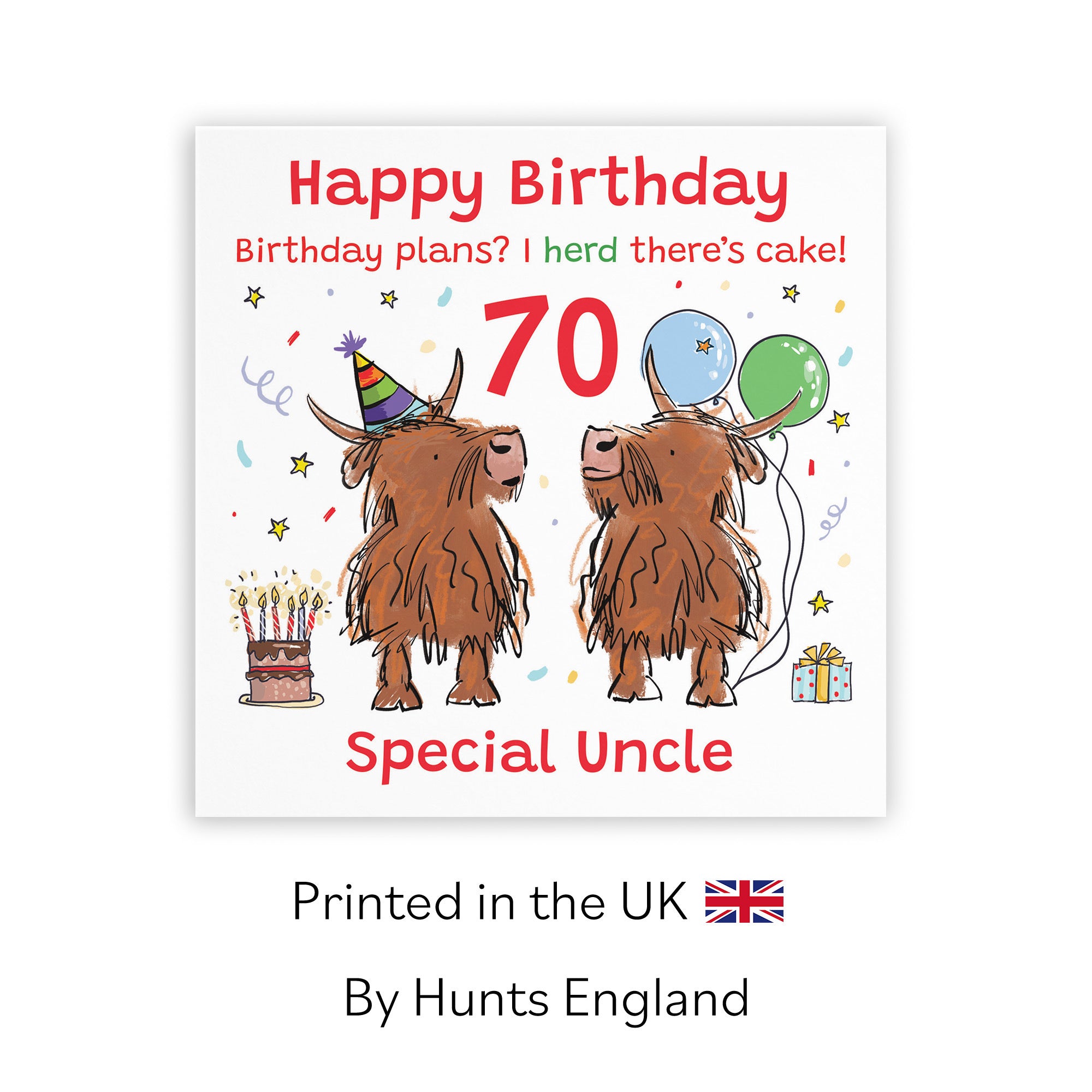 70th Uncle Birthday Card Highland Cows Animal Party - Default Title (RM00919)