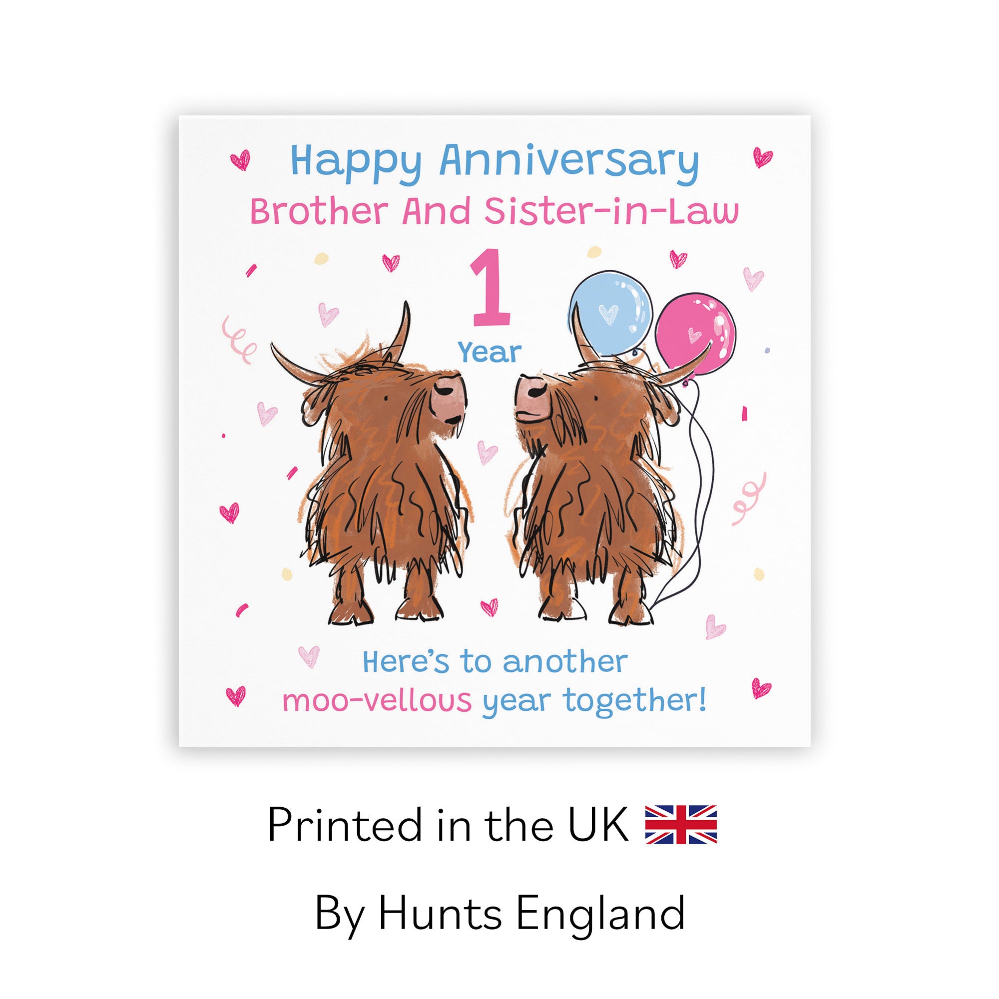 1st Brother And Sister-in-Law Anniversary Card Highland Cows Animal Party - Default Title (RM00925)