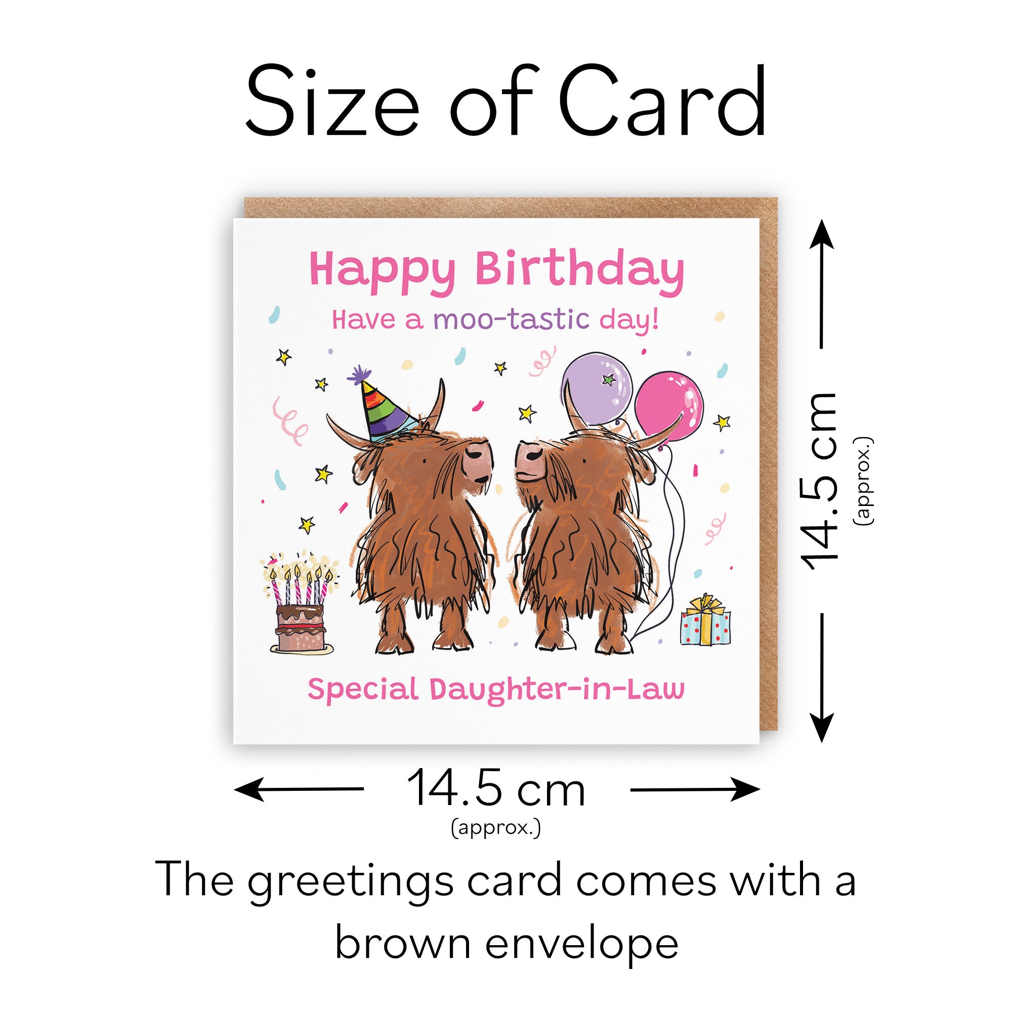 Daughter-in-Law Birthday Card Highland Cows Animal Party - Default Title (RM00928)