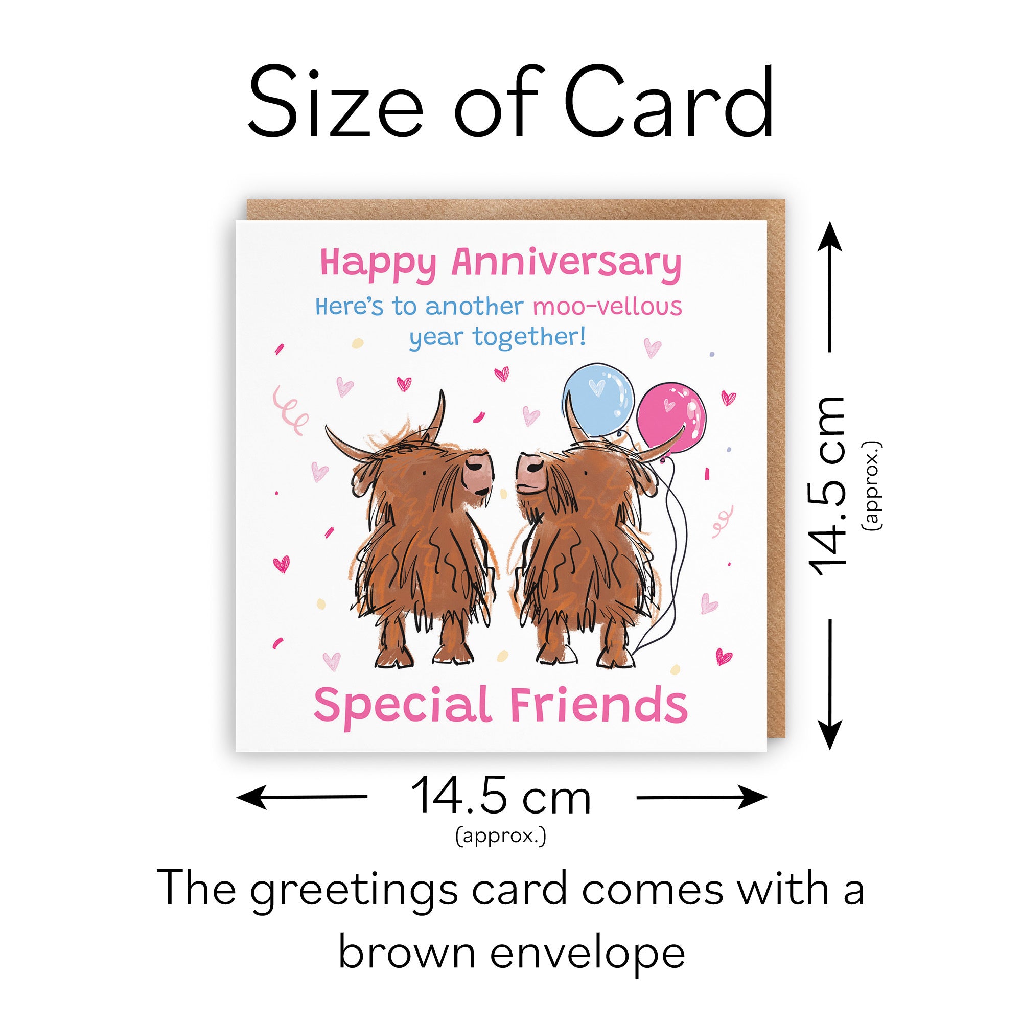 Friends Anniversary Card Highland Cows Animal Party - Default Title (RM00930)