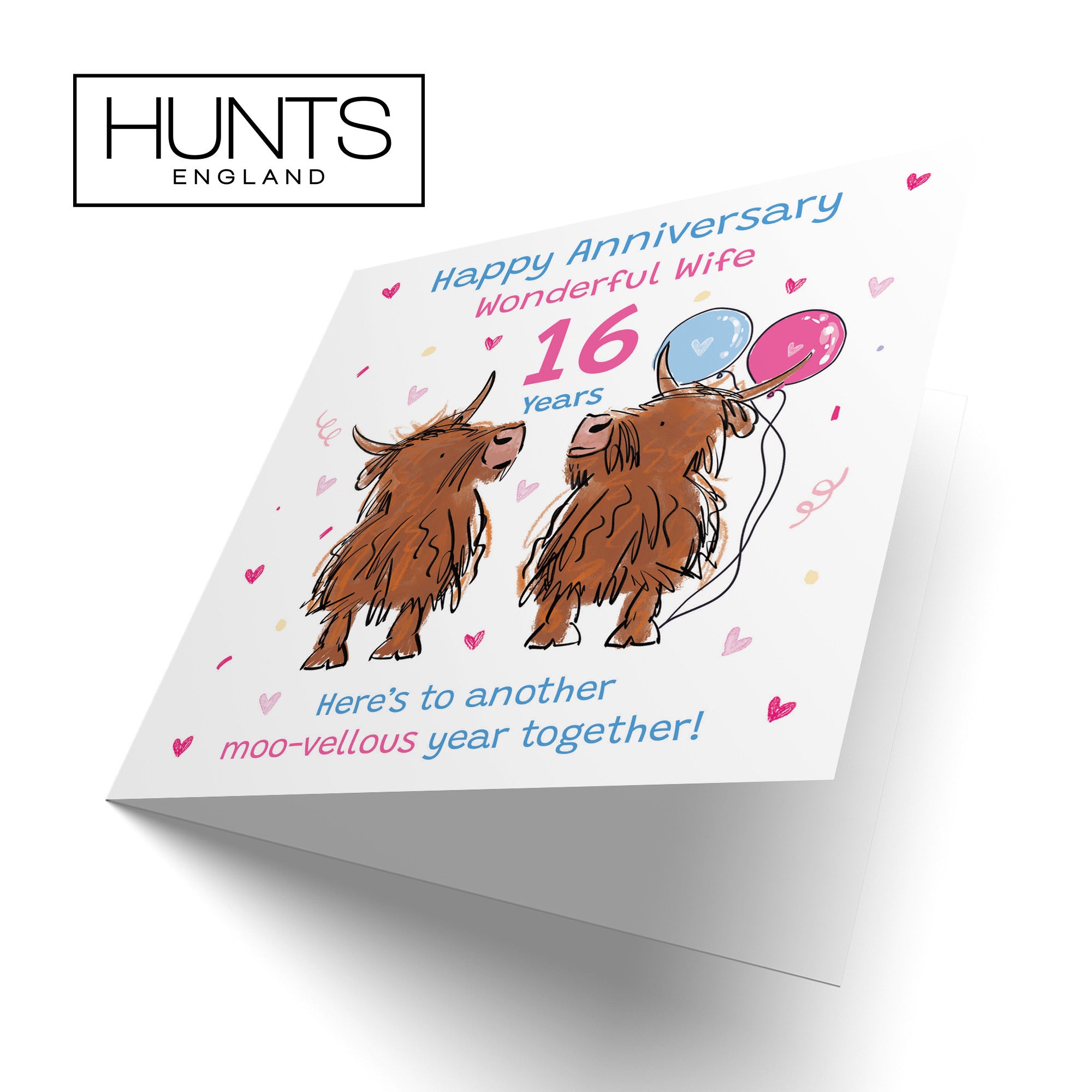 16th Wife Anniversary Card Highland Cows Animal Party - Default Title (RM00931)
