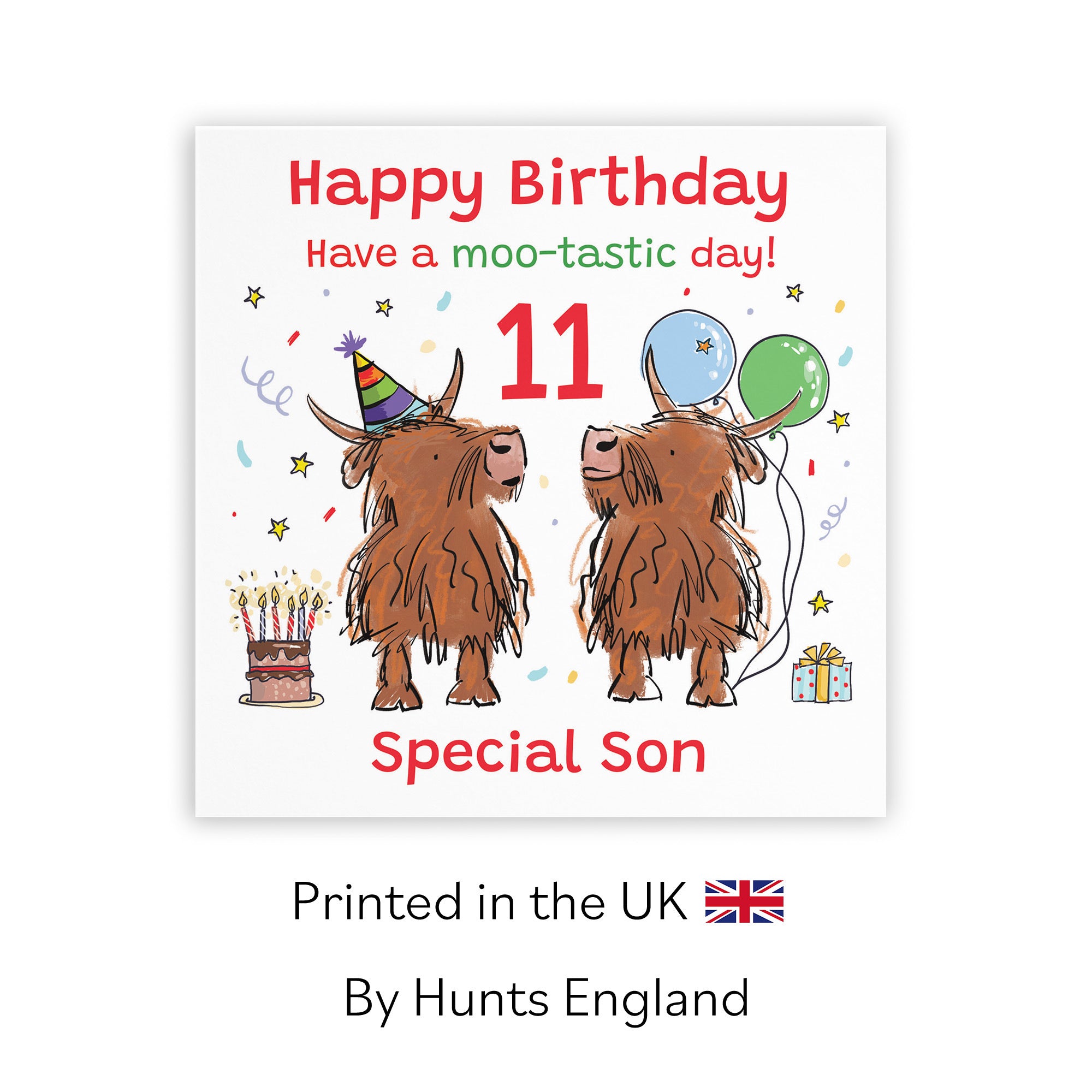 11th Son Birthday Card Highland Cows Animal Party - Default Title (RM00932)