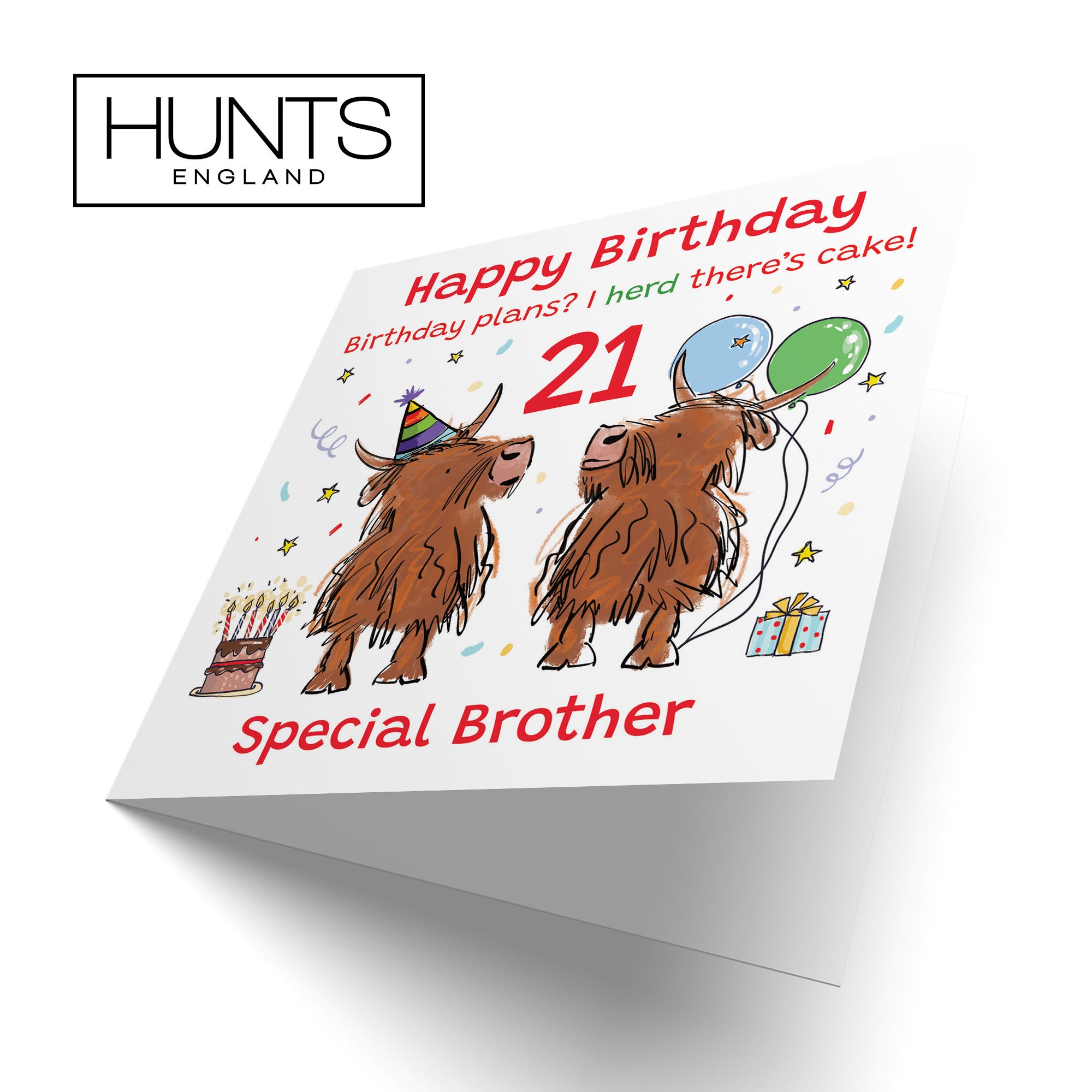 21st Brother Birthday Card Highland Cows Animal Party - Default Title (RM00948)