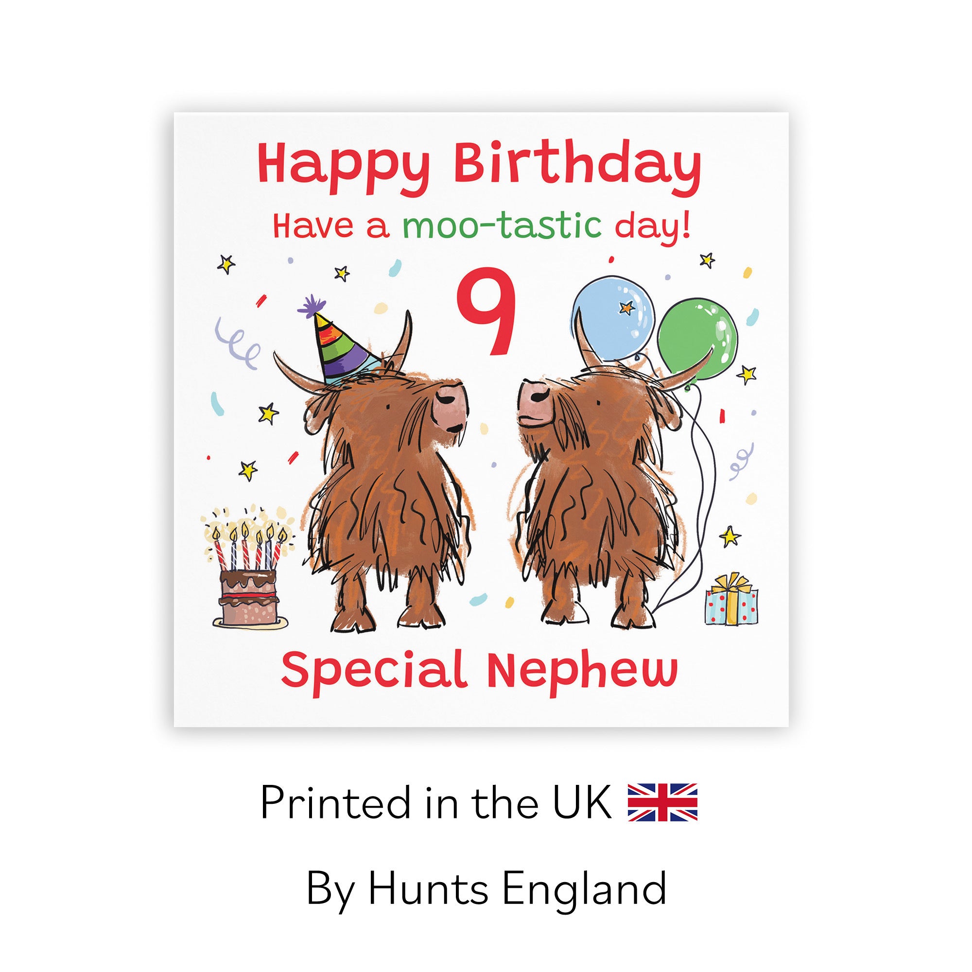 9th Nephew Birthday Card Highland Cows Animal Party - Default Title (RM00961)