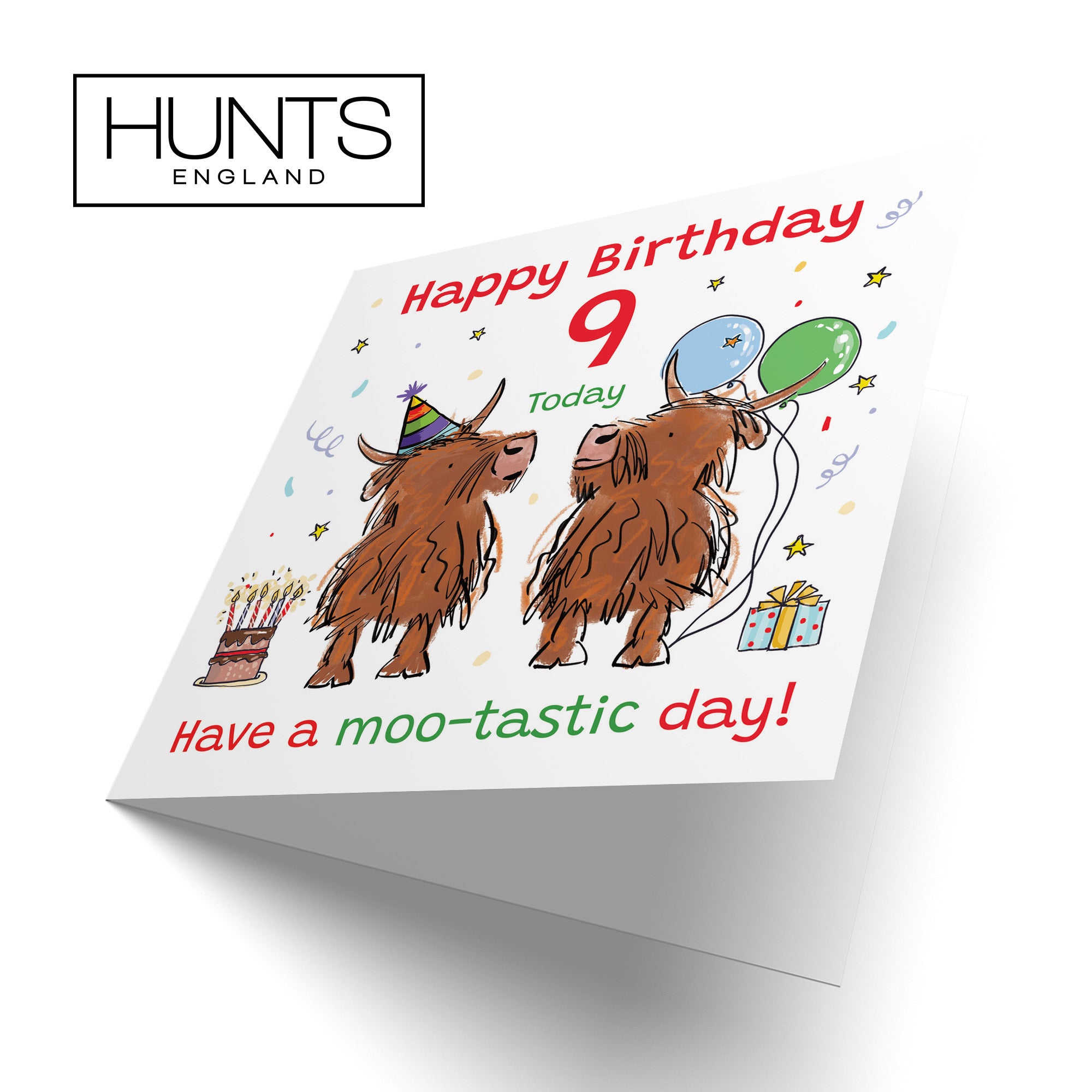 9th Birthday Card Highland Cows Animal Party - Default Title (RM00978)