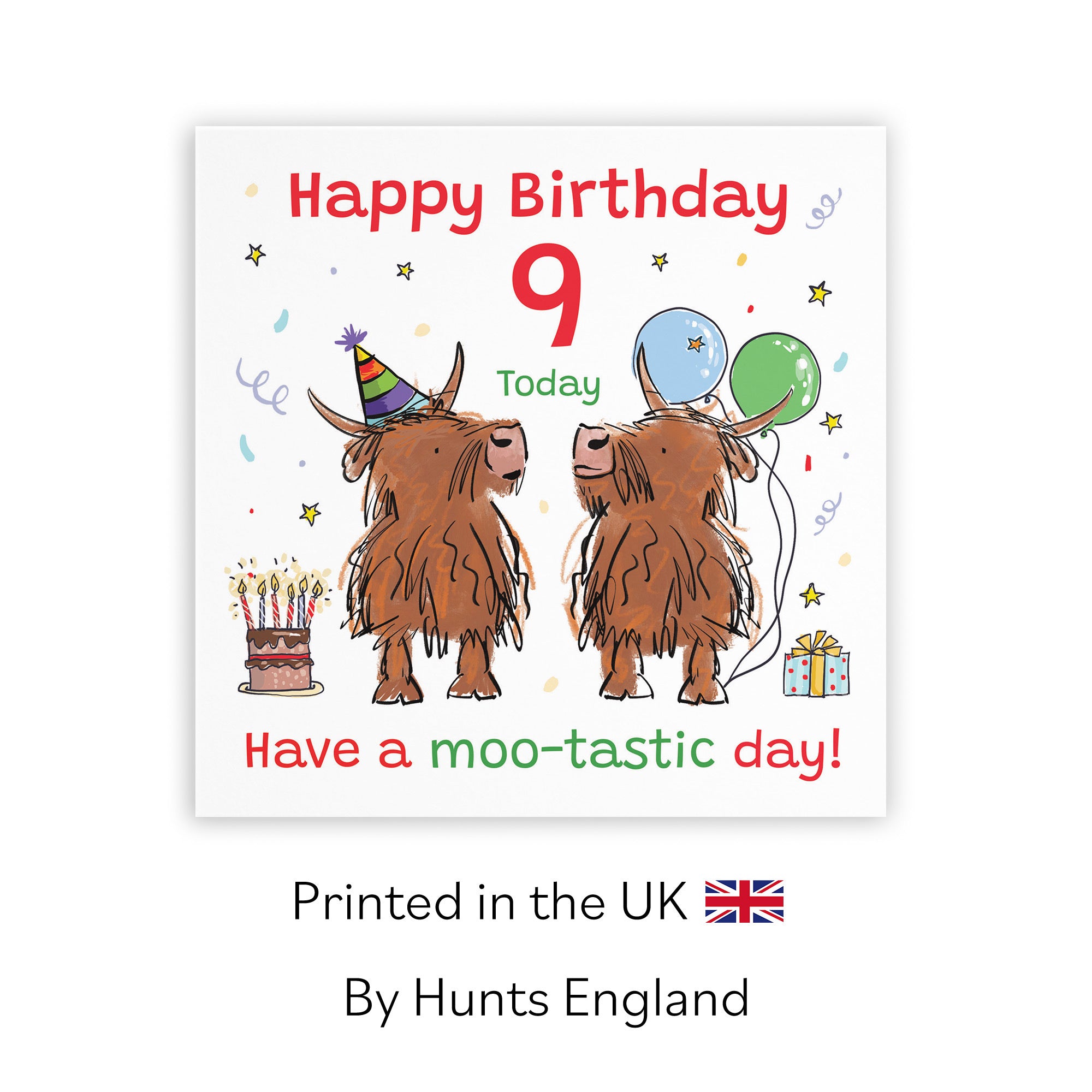 9th Birthday Card Highland Cows Animal Party - Default Title (RM00978)
