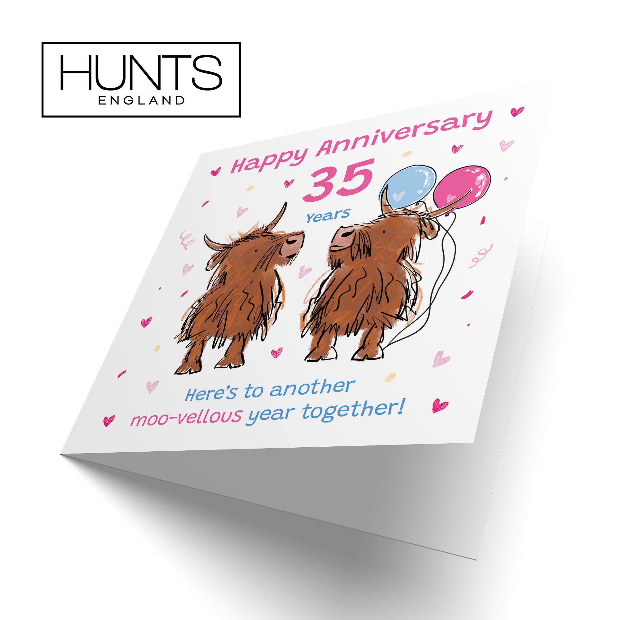 35th Anniversary Card Highland Cows Animal Party - Default Title (RM00988)