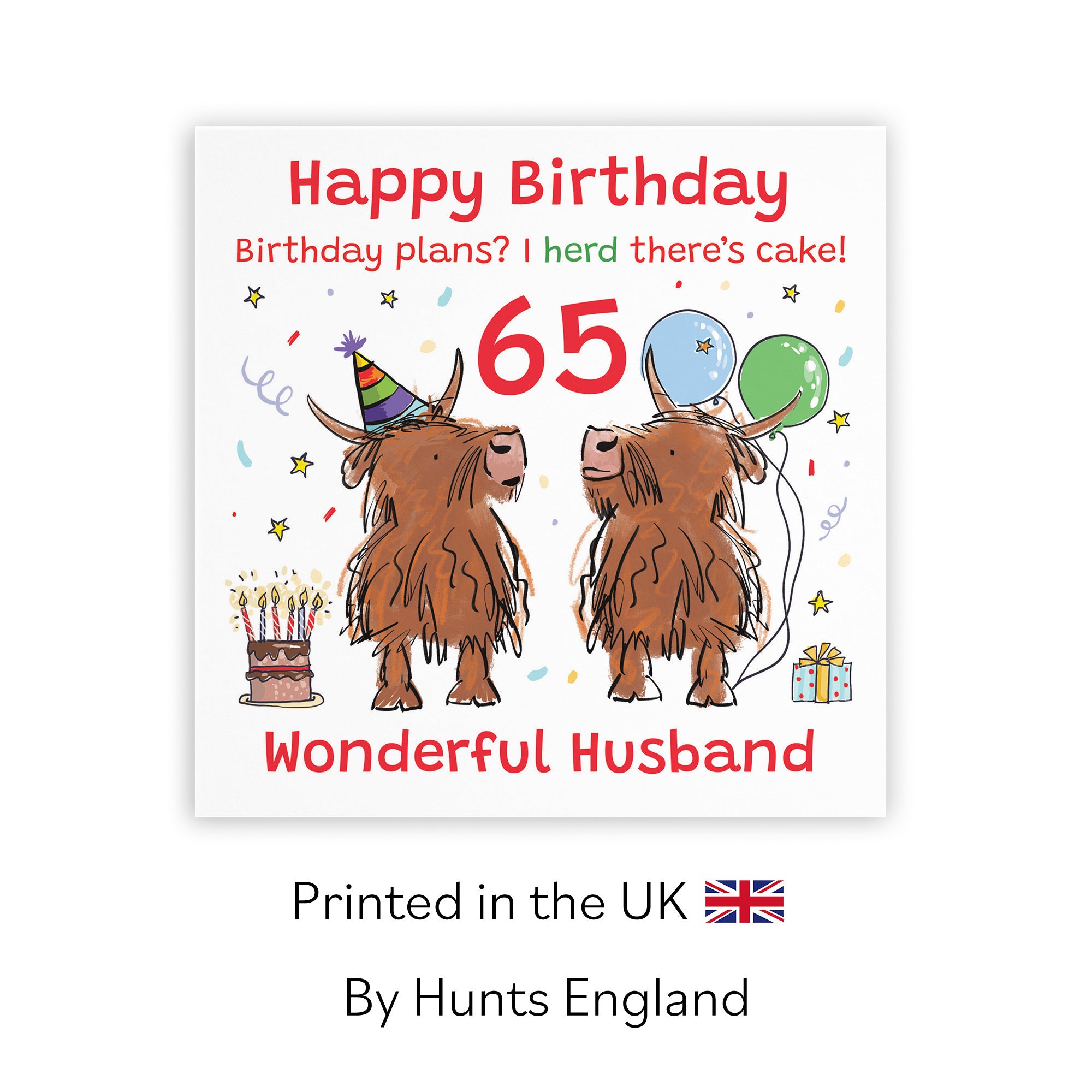 65th Husband Birthday Card Highland Cows Animal Party - Default Title (RM01007)