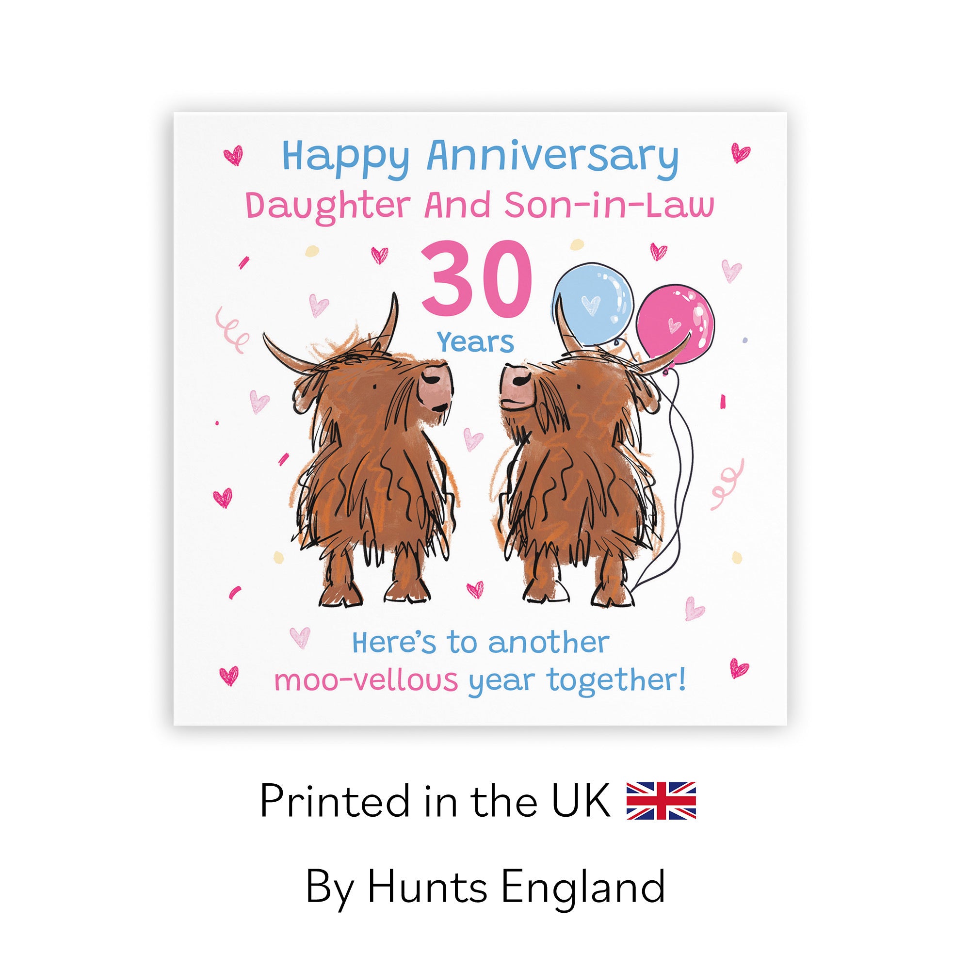 30th Daughter And Son-in-Law Anniversary Card Highland Cows Animal Party - Default Title (RM01030)