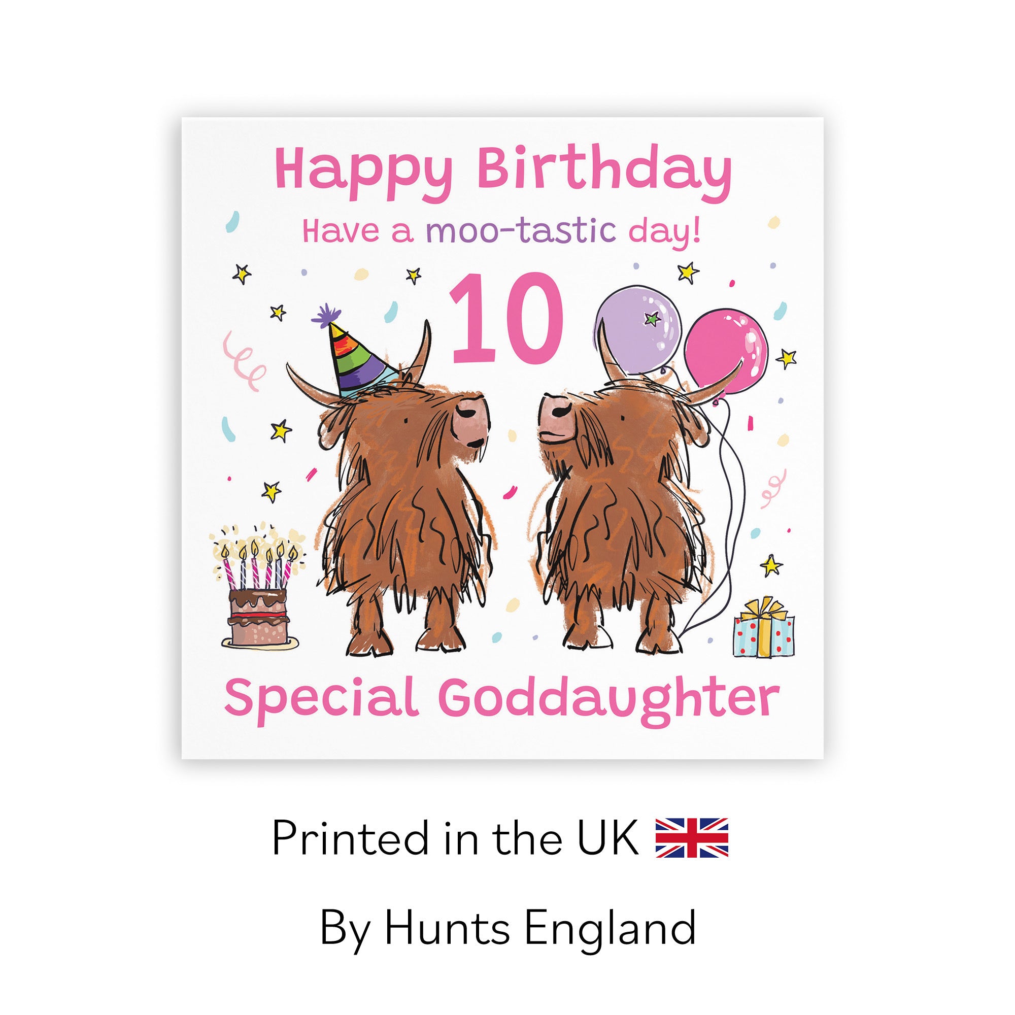 10th Goddaughter Birthday Card Highland Cows Animal Party - Default Title (RM01033)