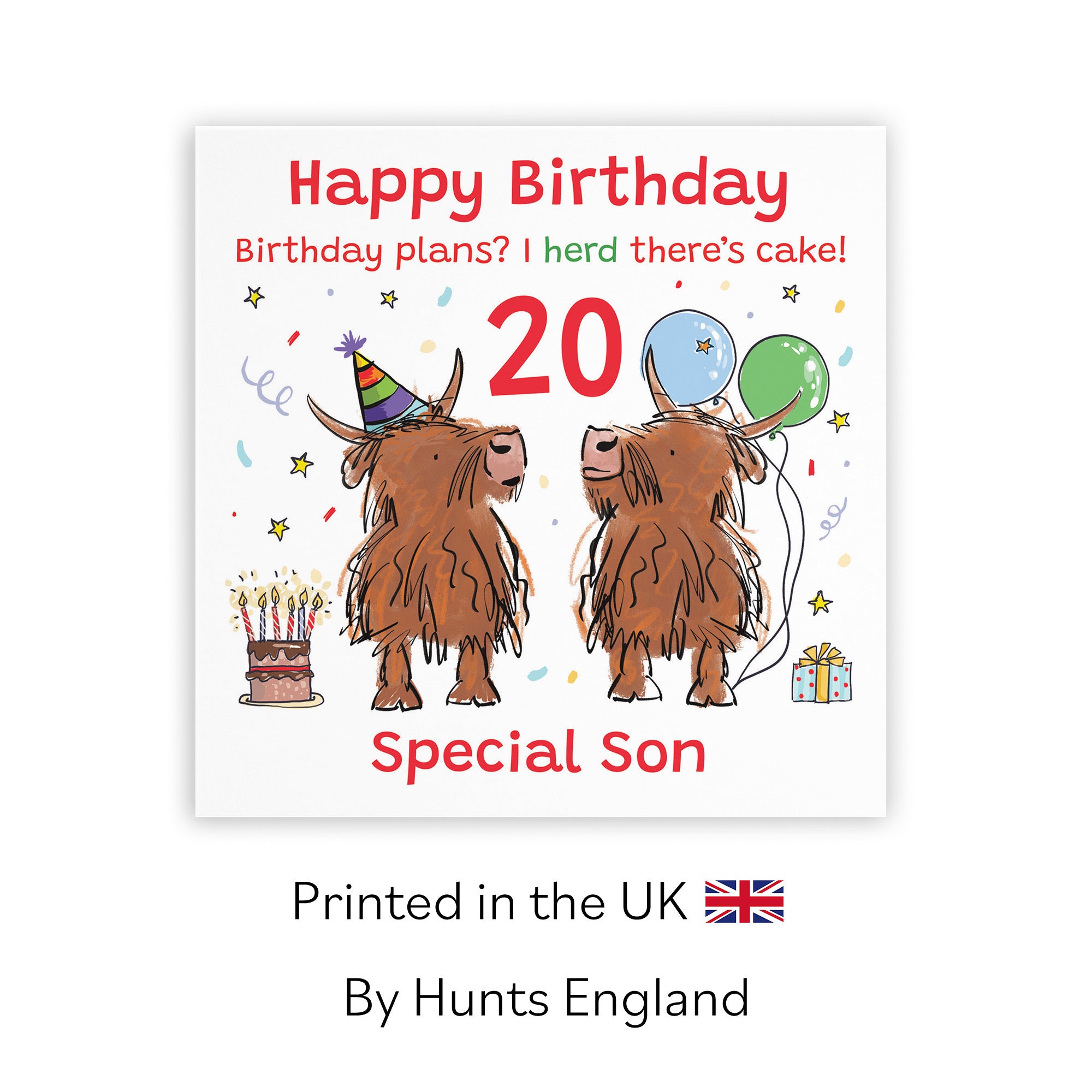 20th Son Birthday Card Highland Cows Animal Party - Default Title (RM01035)