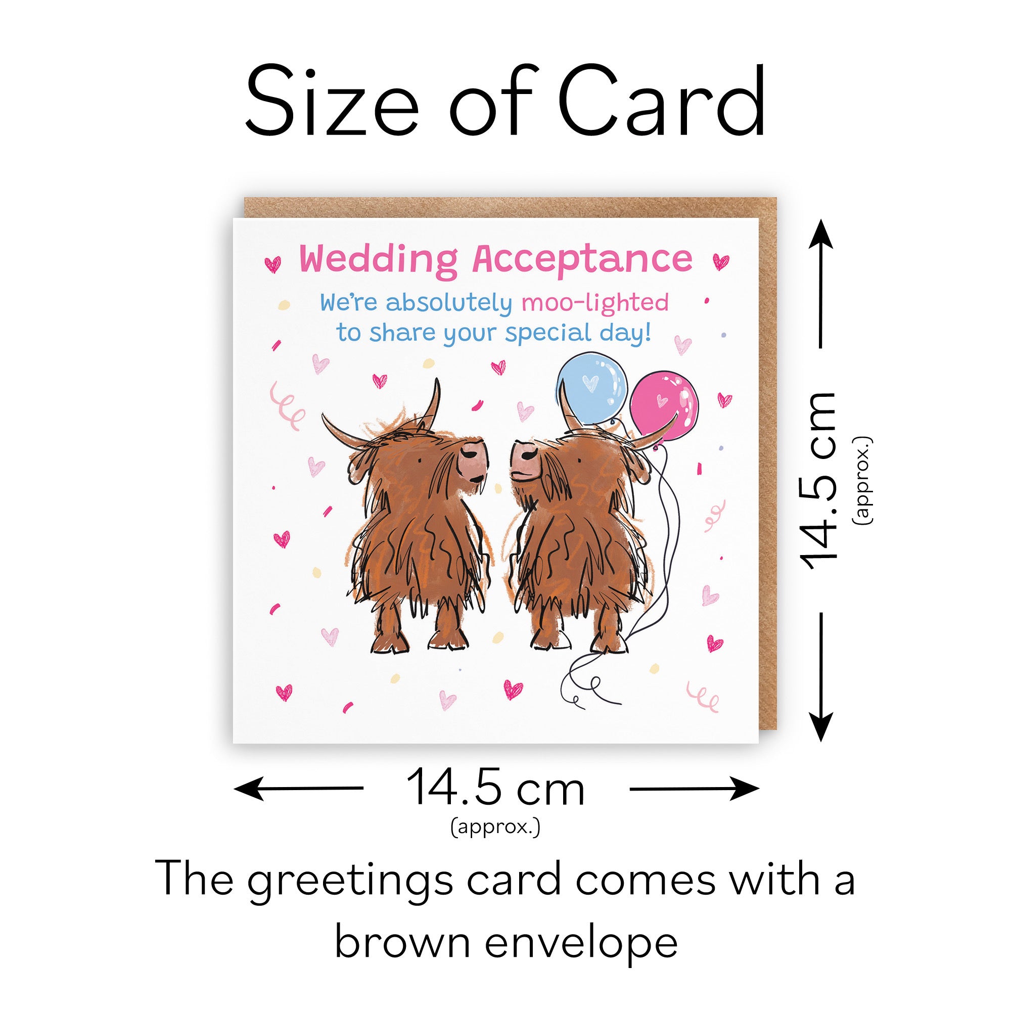 Wedding Acceptance Card Highland Cows Animal Party - Default Title (RM01040)