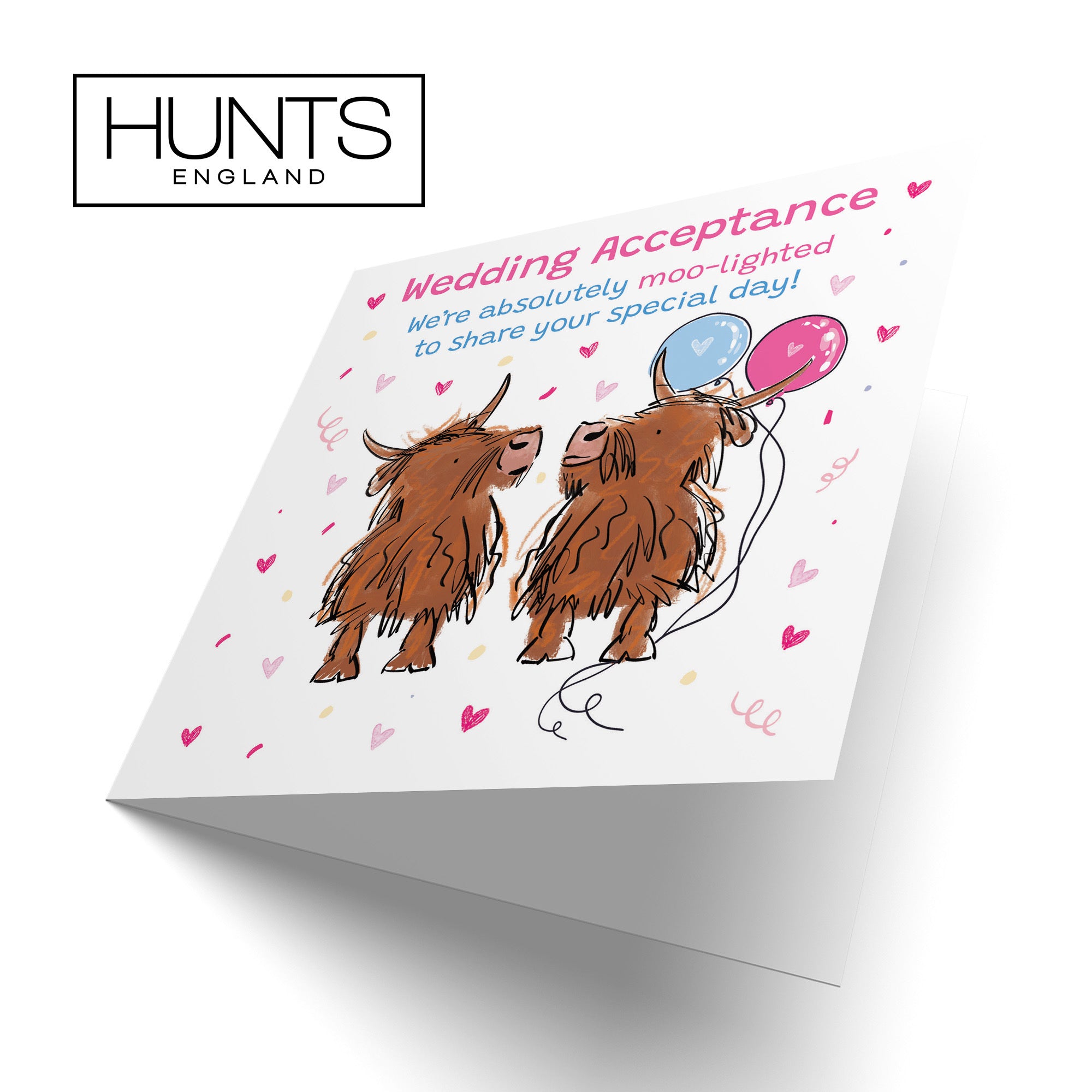 Wedding Acceptance Card Highland Cows Animal Party - Default Title (RM01040)