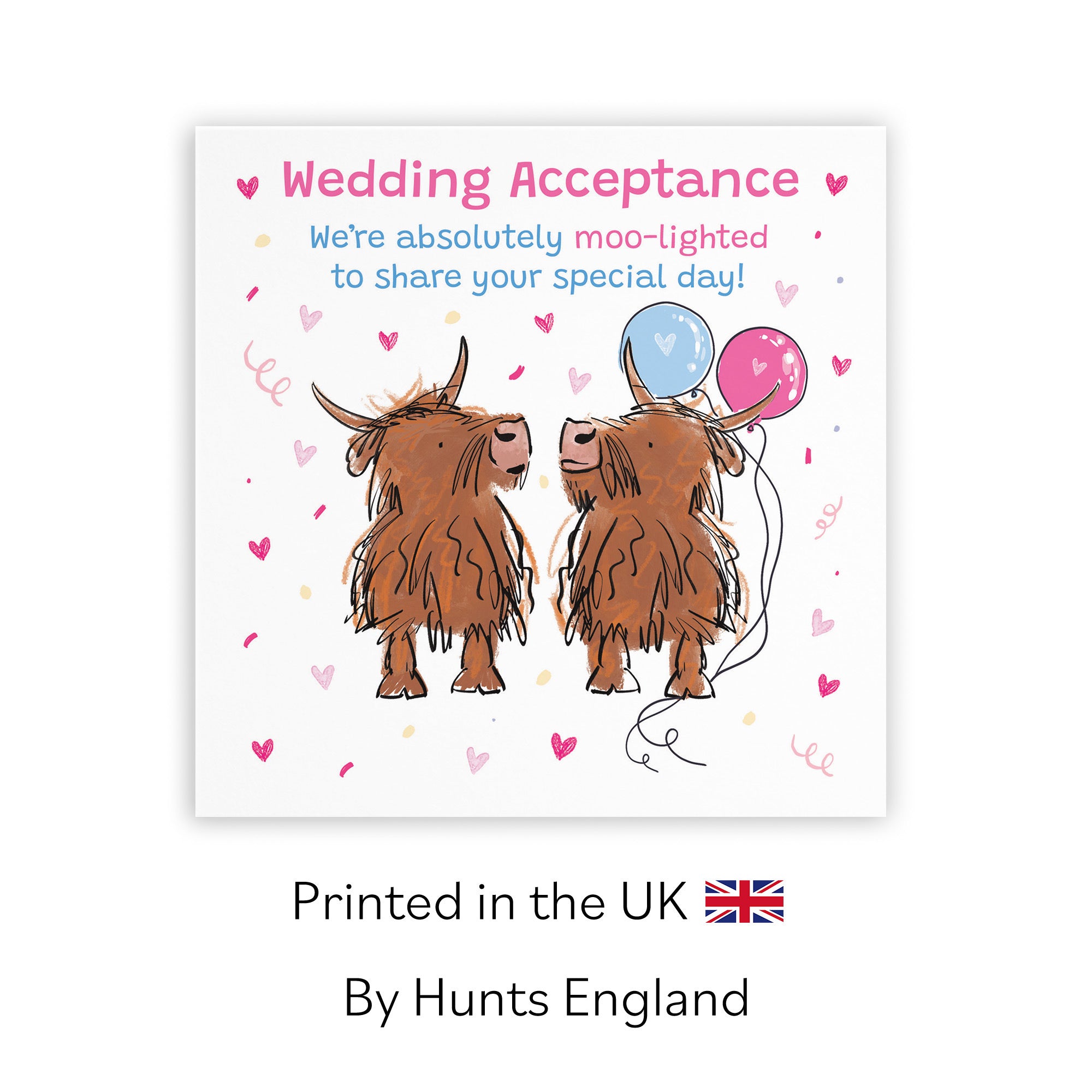 Wedding Acceptance Card Highland Cows Animal Party - Default Title (RM01040)