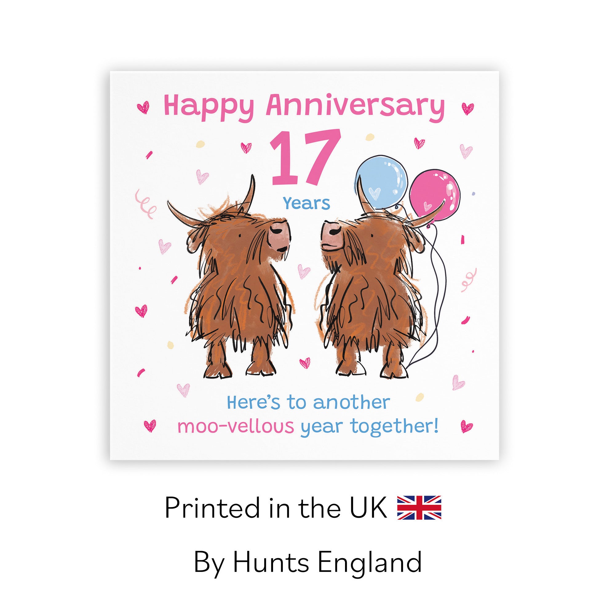 17th Anniversary Card Highland Cows Animal Party - Default Title (RM01057)