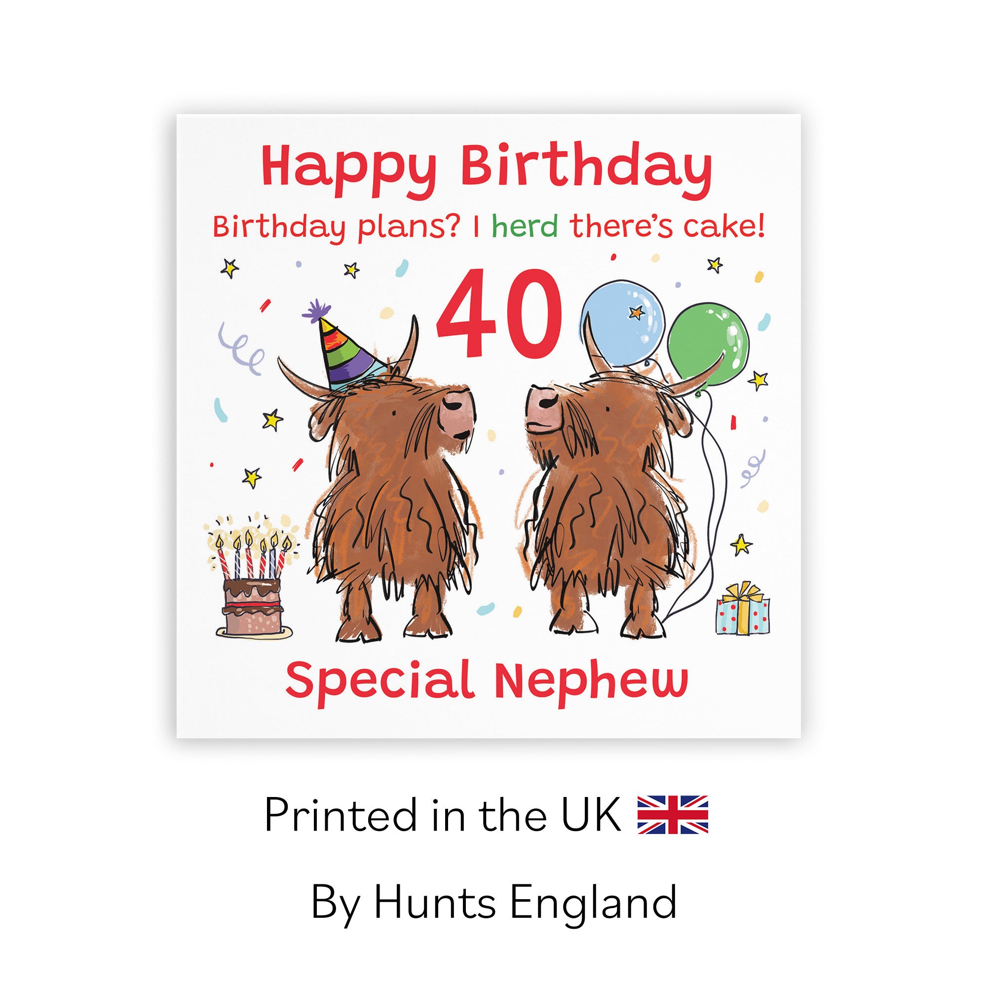 40th Nephew Birthday Card Highland Cows Animal Party - Default Title (RM01060)