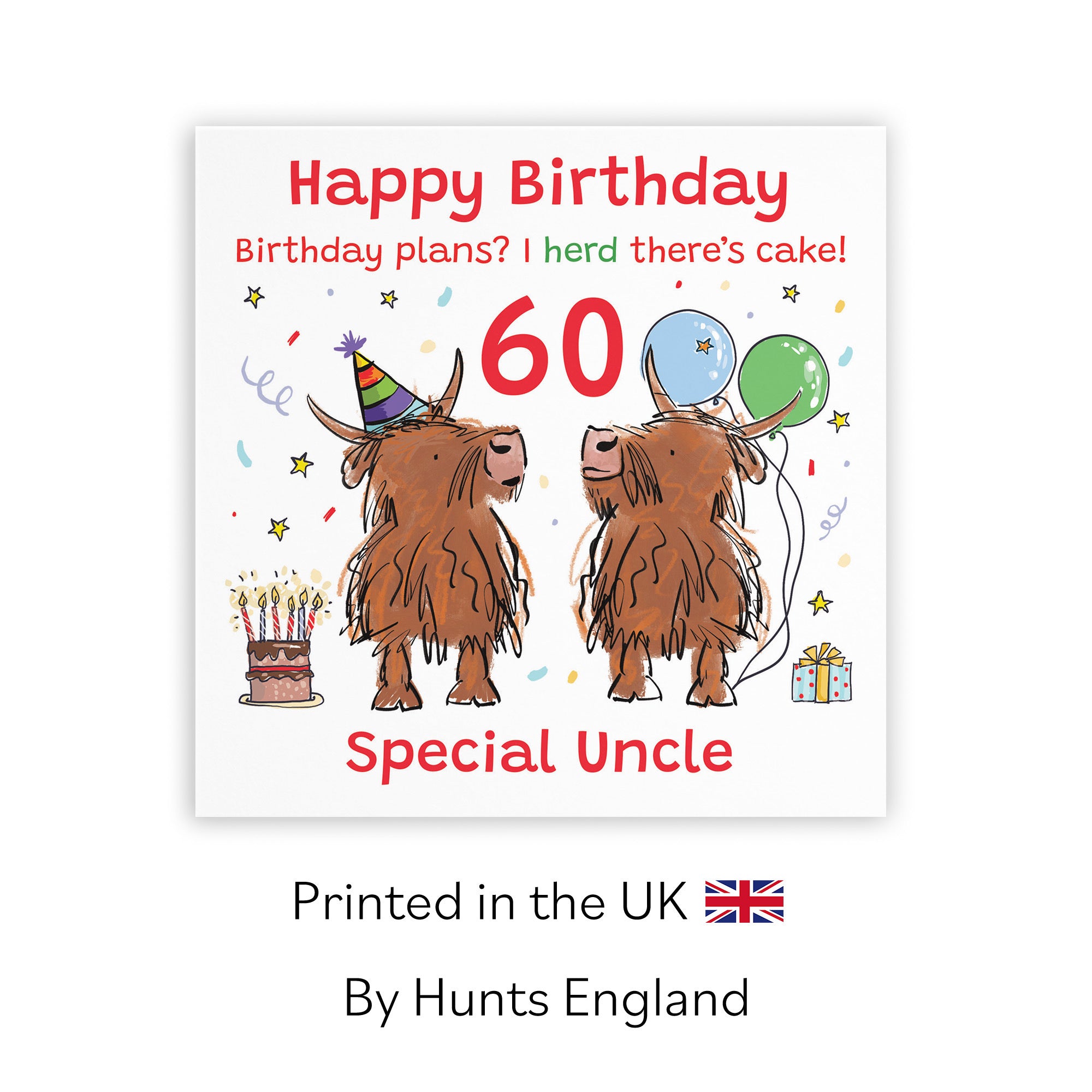 60th Uncle Birthday Card Highland Cows Animal Party - Default Title (RM01063)