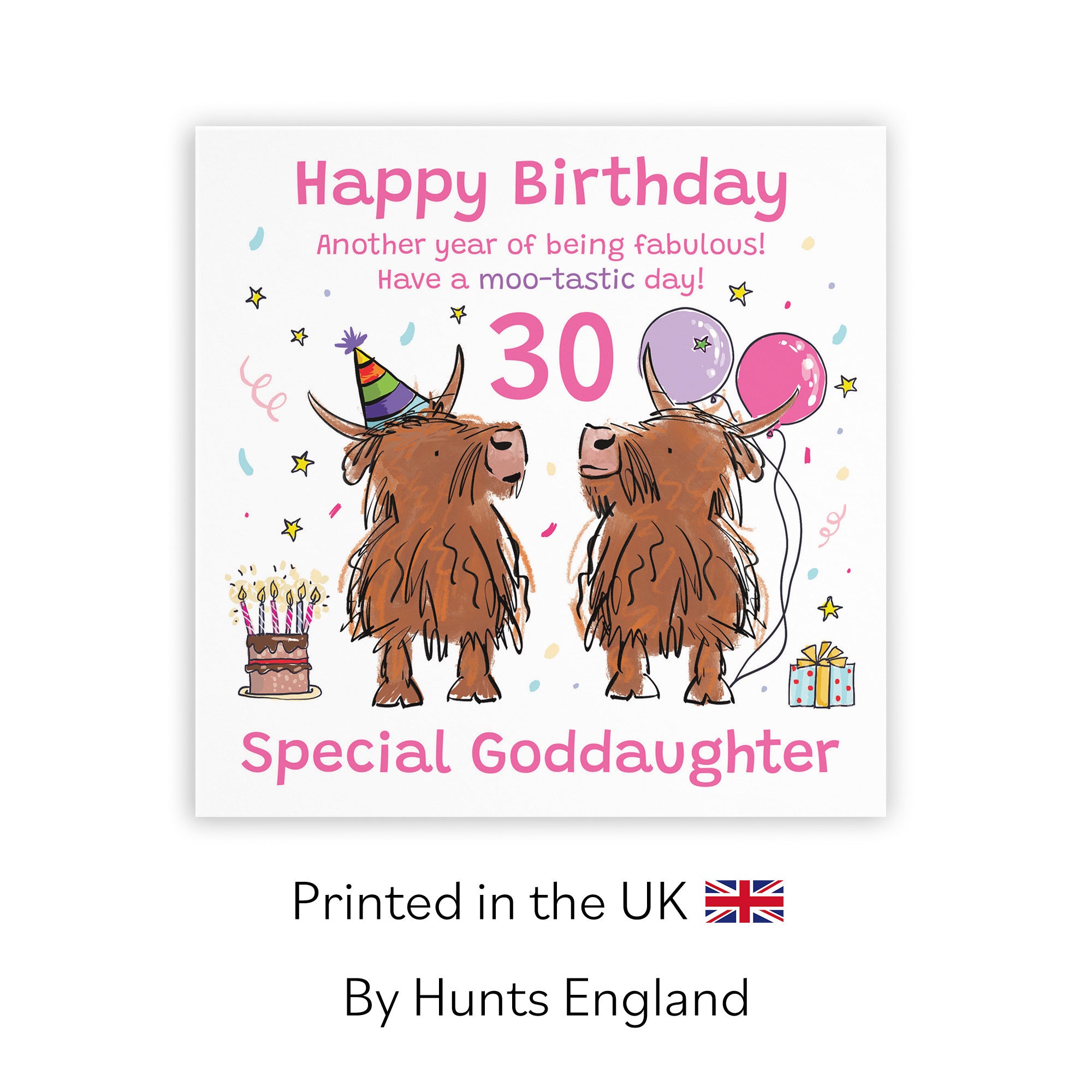 30th Goddaughter Birthday Card Highland Cows Animal Party - Default Title (RM01069)