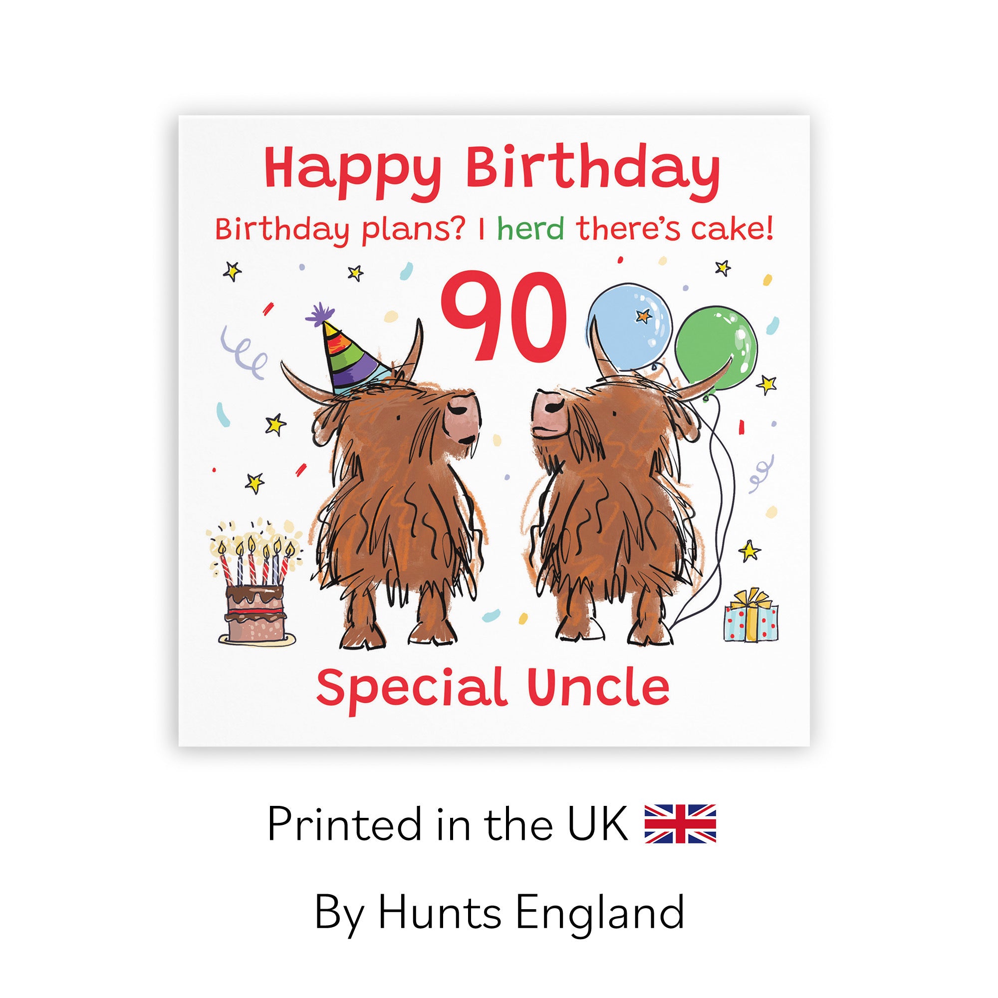 90th Uncle Birthday Card Highland Cows Animal Party - Default Title (RM01072)
