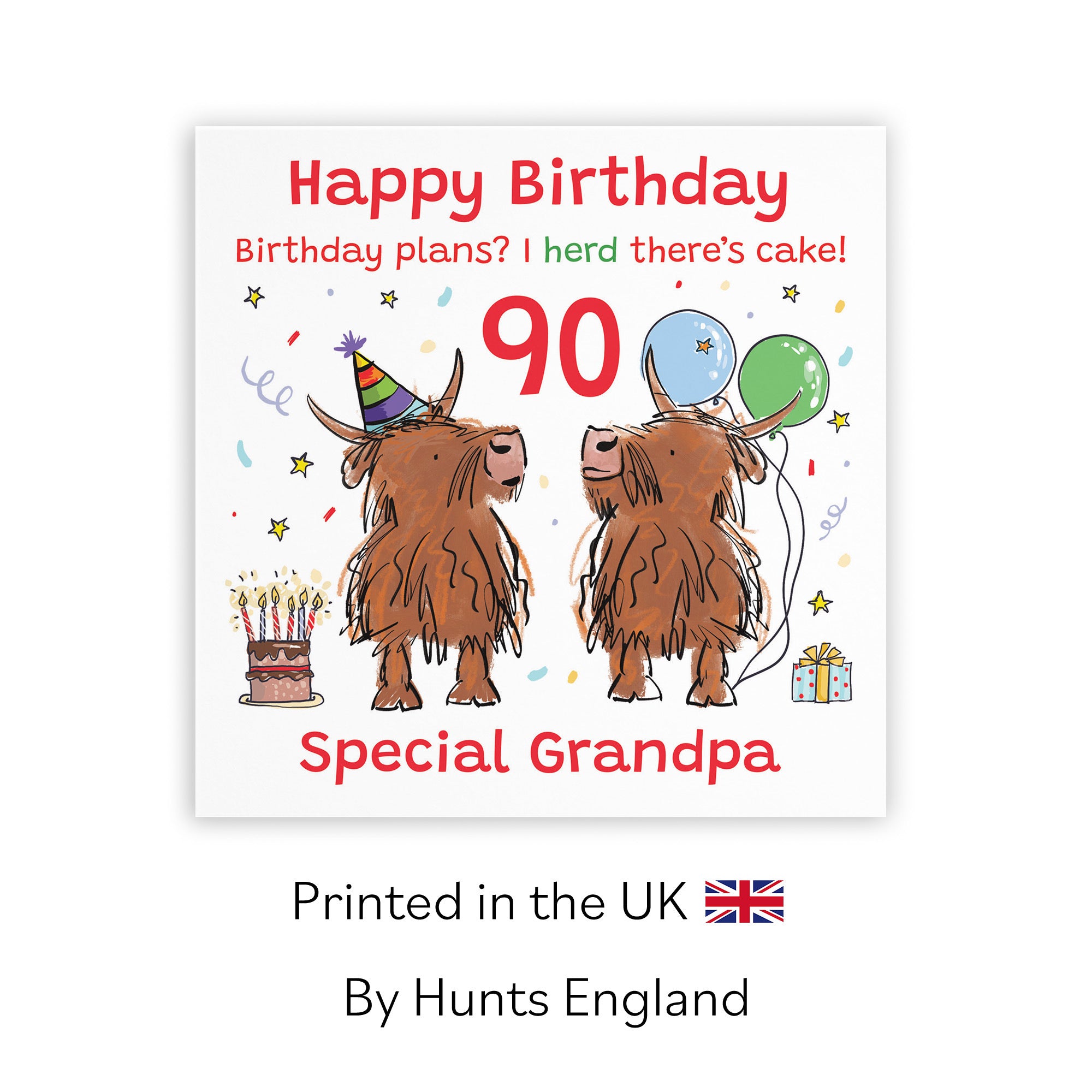 90th Grandpa Birthday Card Highland Cows Animal Party - Default Title (RM01075)
