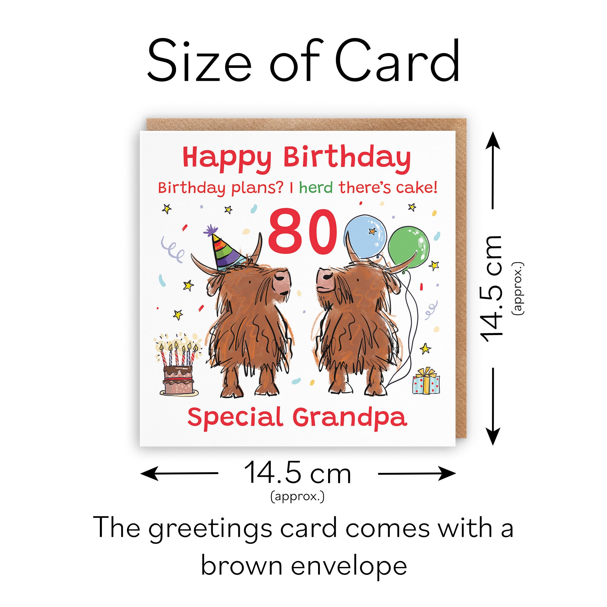 80th Grandpa Birthday Card Highland Cows Animal Party - Default Title (RM01083)