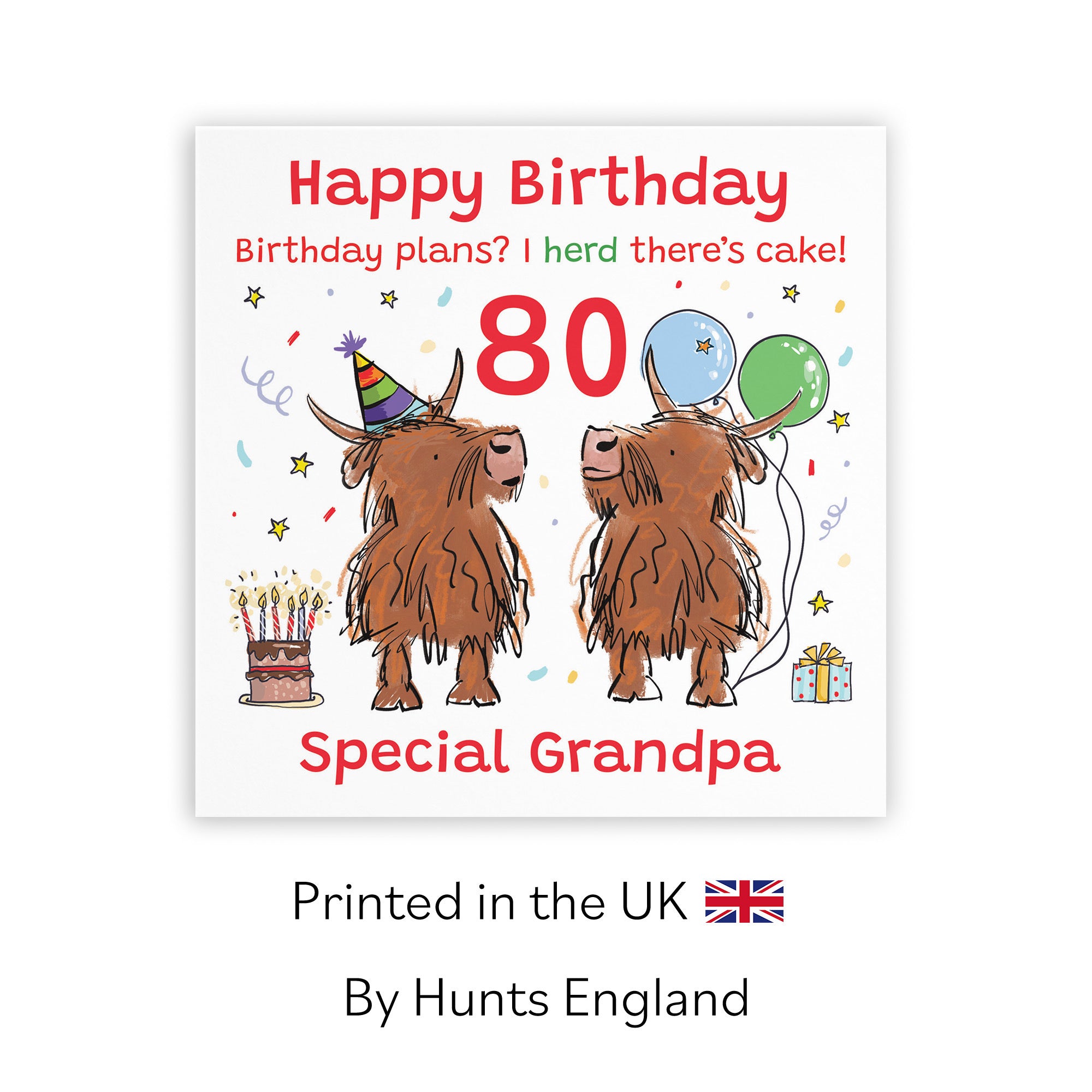 80th Grandpa Birthday Card Highland Cows Animal Party - Default Title (RM01083)