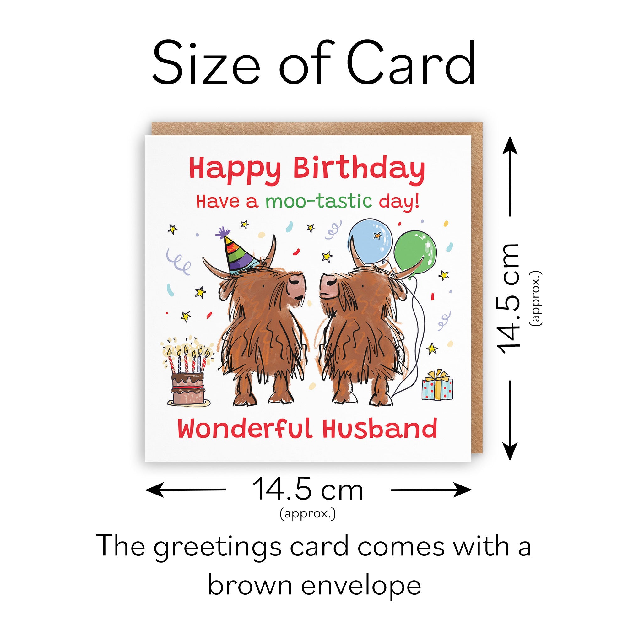 Husband Birthday Card Highland Cows Animal Party - Default Title (RM01097)