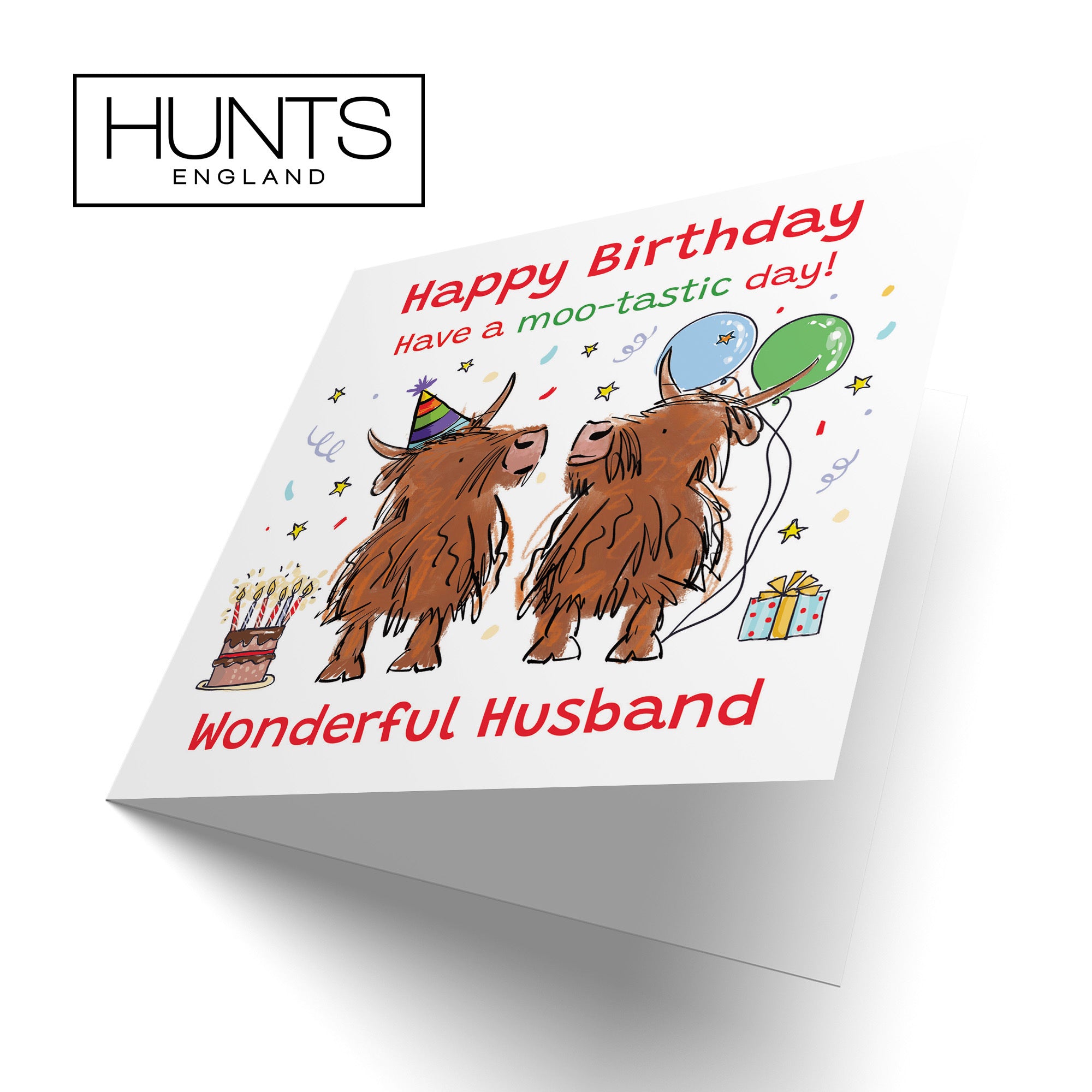 Husband Birthday Card Highland Cows Animal Party - Default Title (RM01097)