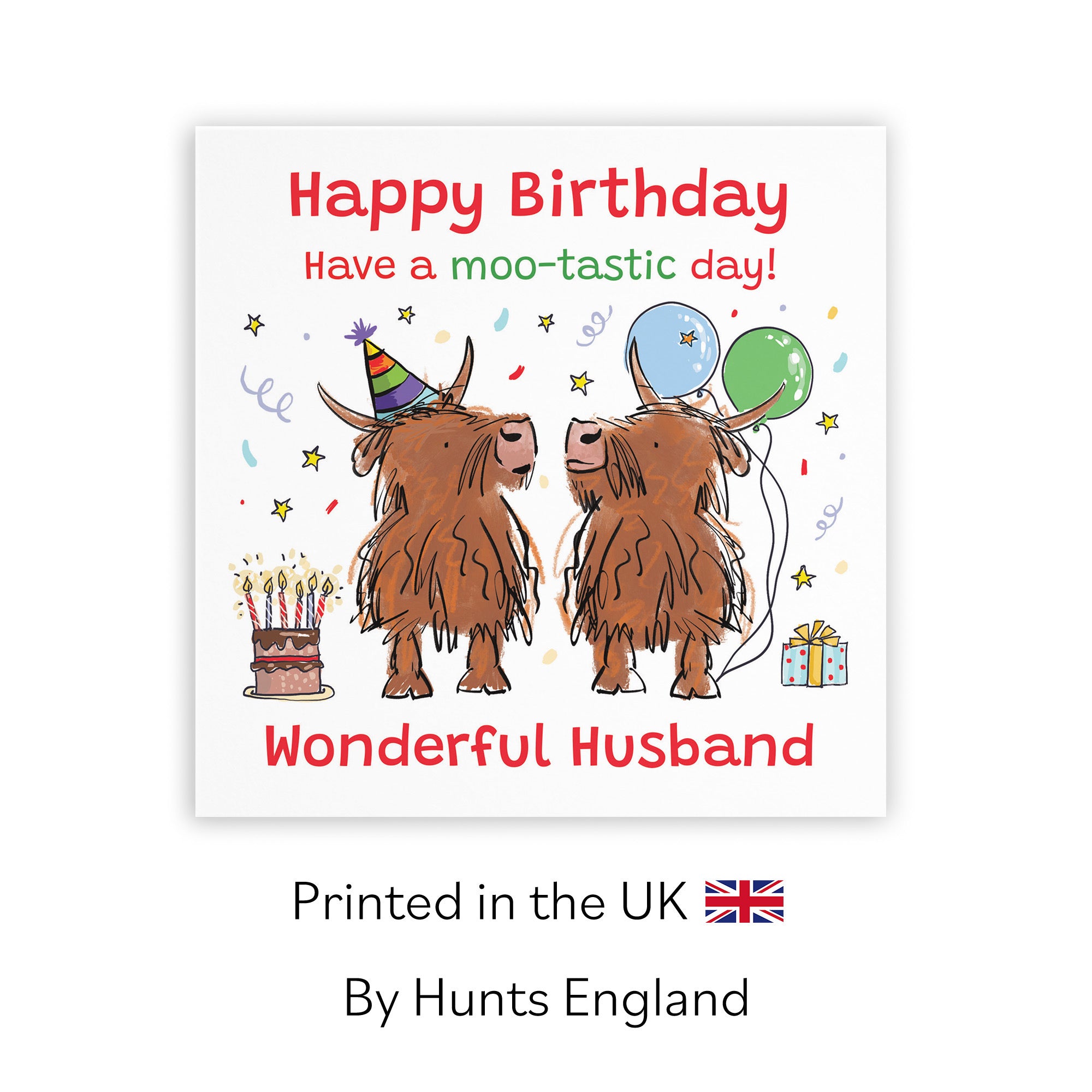 Husband Birthday Card Highland Cows Animal Party - Default Title (RM01097)
