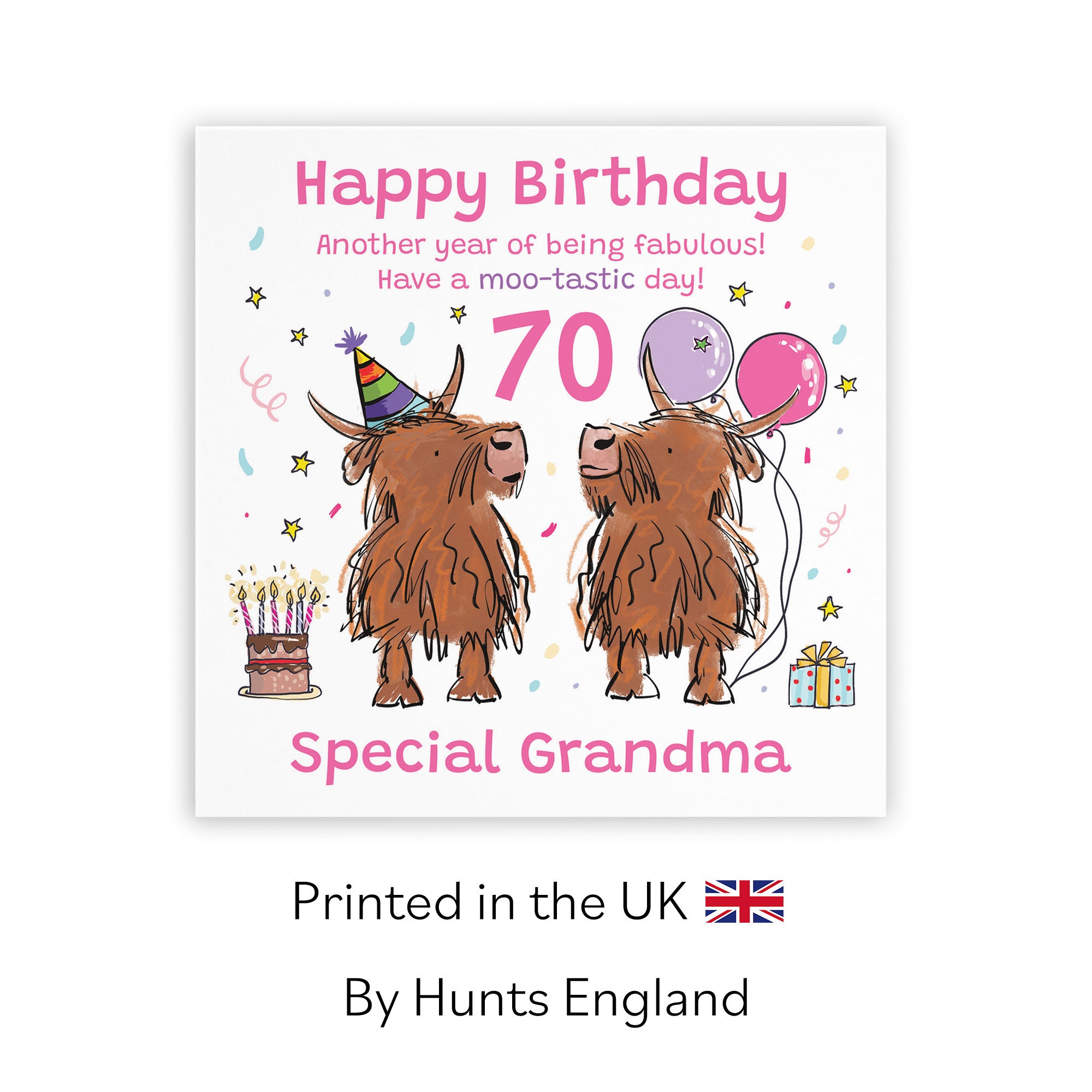 70th Grandma Birthday Card Highland Cows Animal Party - Default Title (RM01100)
