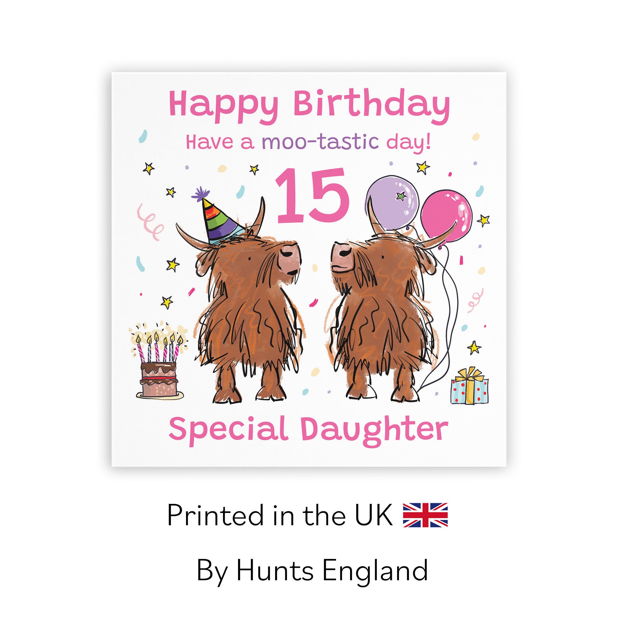 15th Daughter Birthday Card Highland Cows Animal Party - Default Title (RM01111)