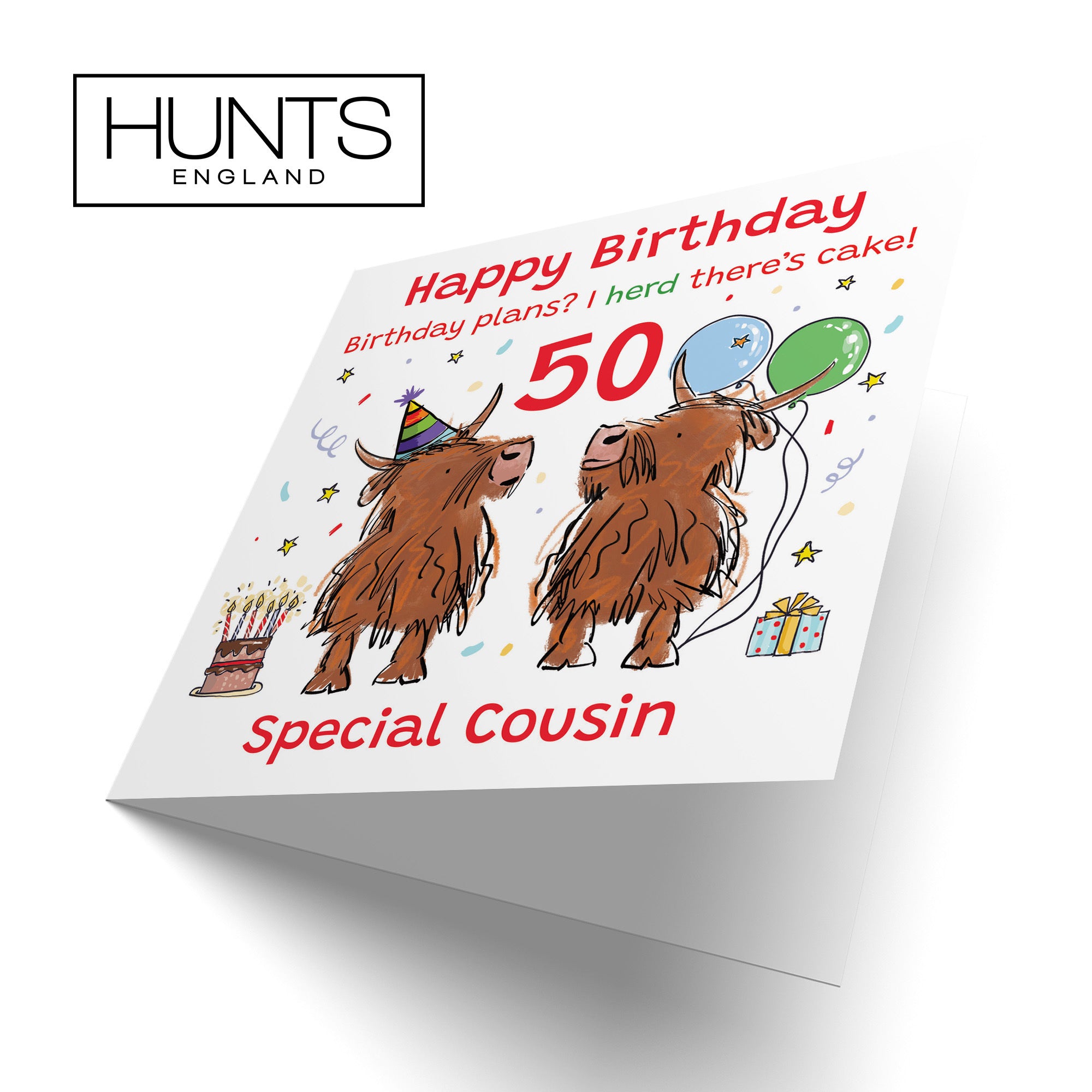 50th Cousin Birthday Card Highland Cows Animal Party - Default Title (RM01116)