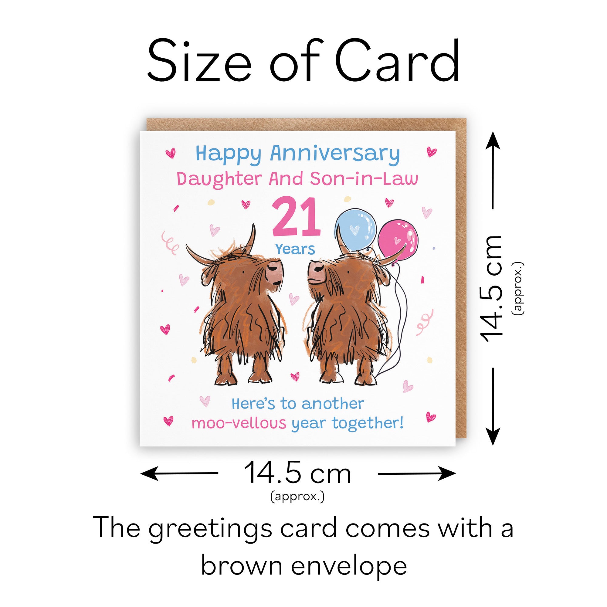 21st Daughter And Son-in-Law Anniversary Card Highland Cows Animal Party - Default Title (RM01124)