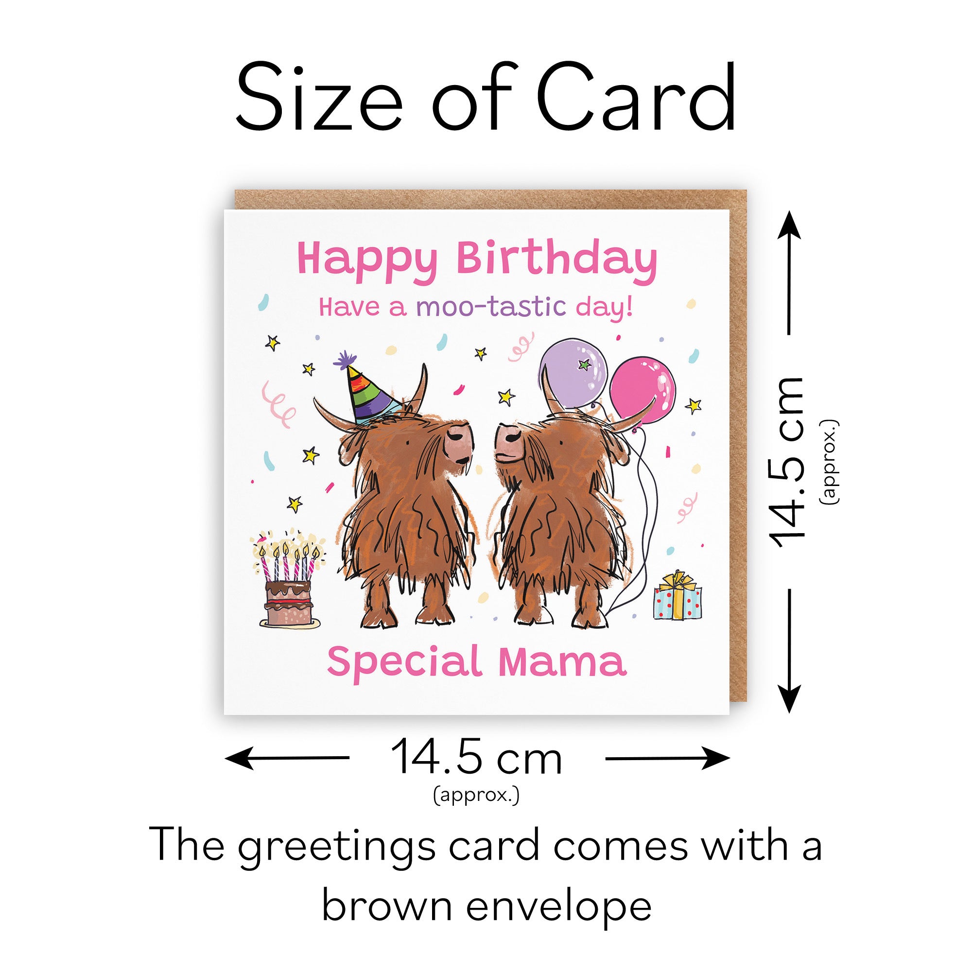 Mama Birthday Card Highland Cows Animal Party - Default Title (RM01128)