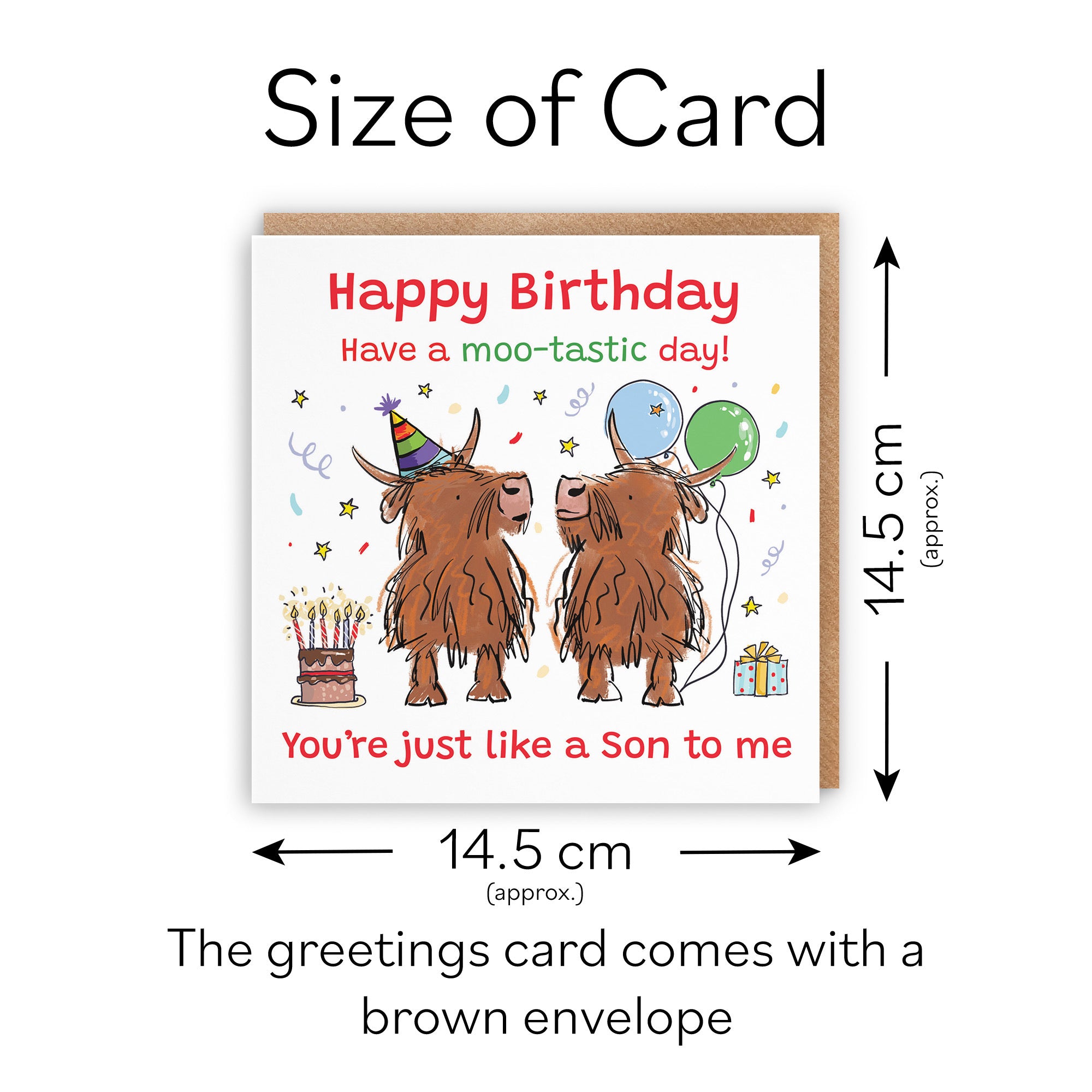 Like A Son To Me Birthday Card Highland Cows Animal Party - Default Title (RM01158)