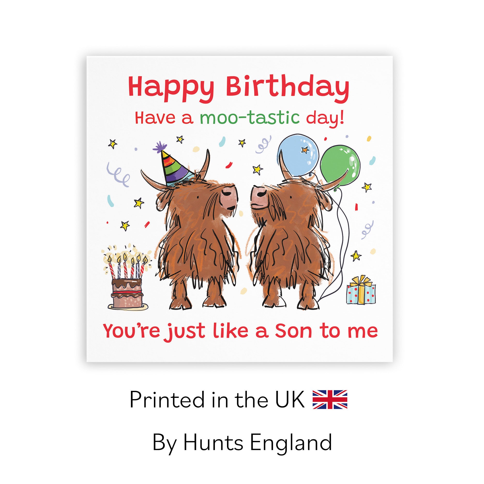Like A Son To Me Birthday Card Highland Cows Animal Party - Default Title (RM01158)