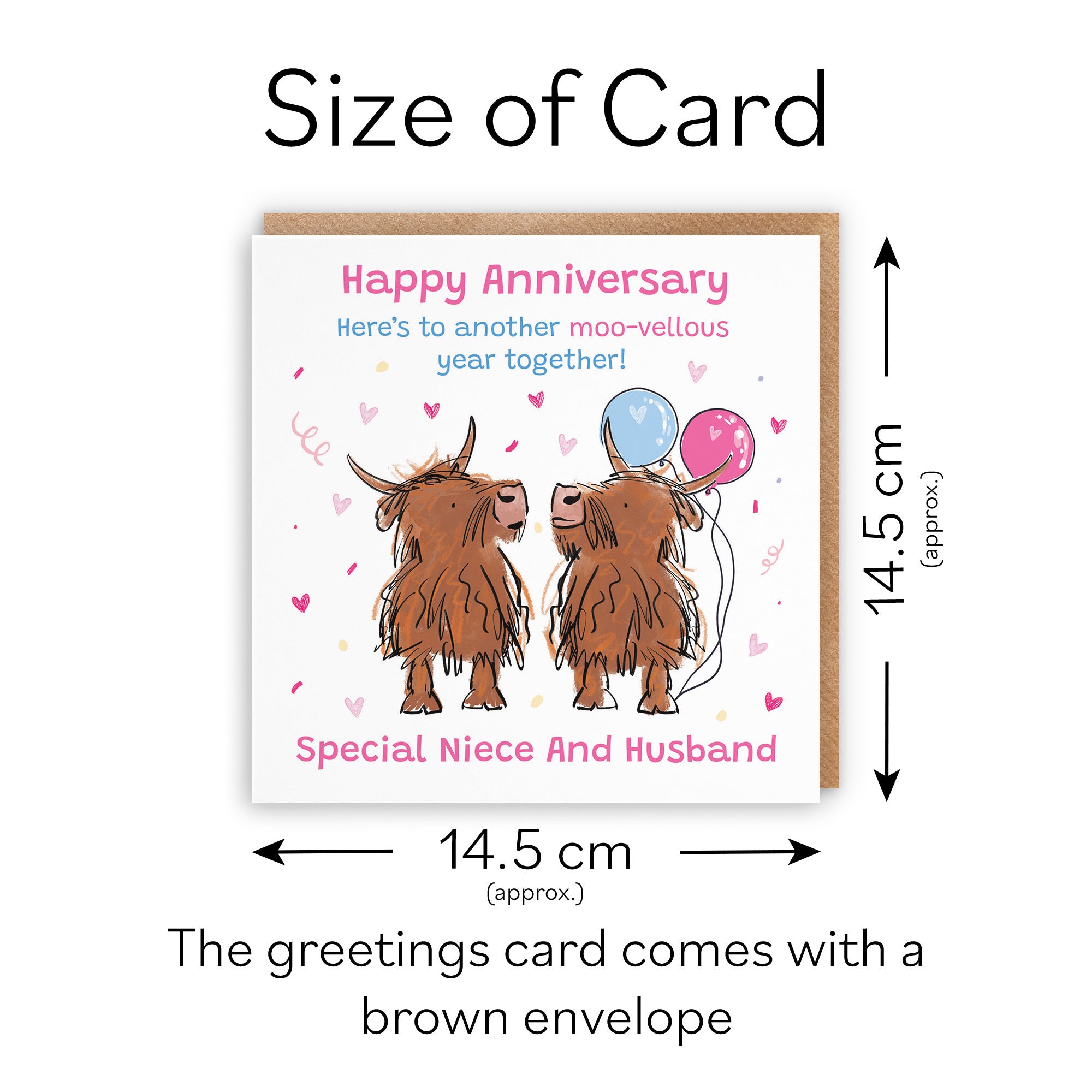 Niece And Husband Anniversary Card Highland Cows Animal Party - Default Title (RM01160)