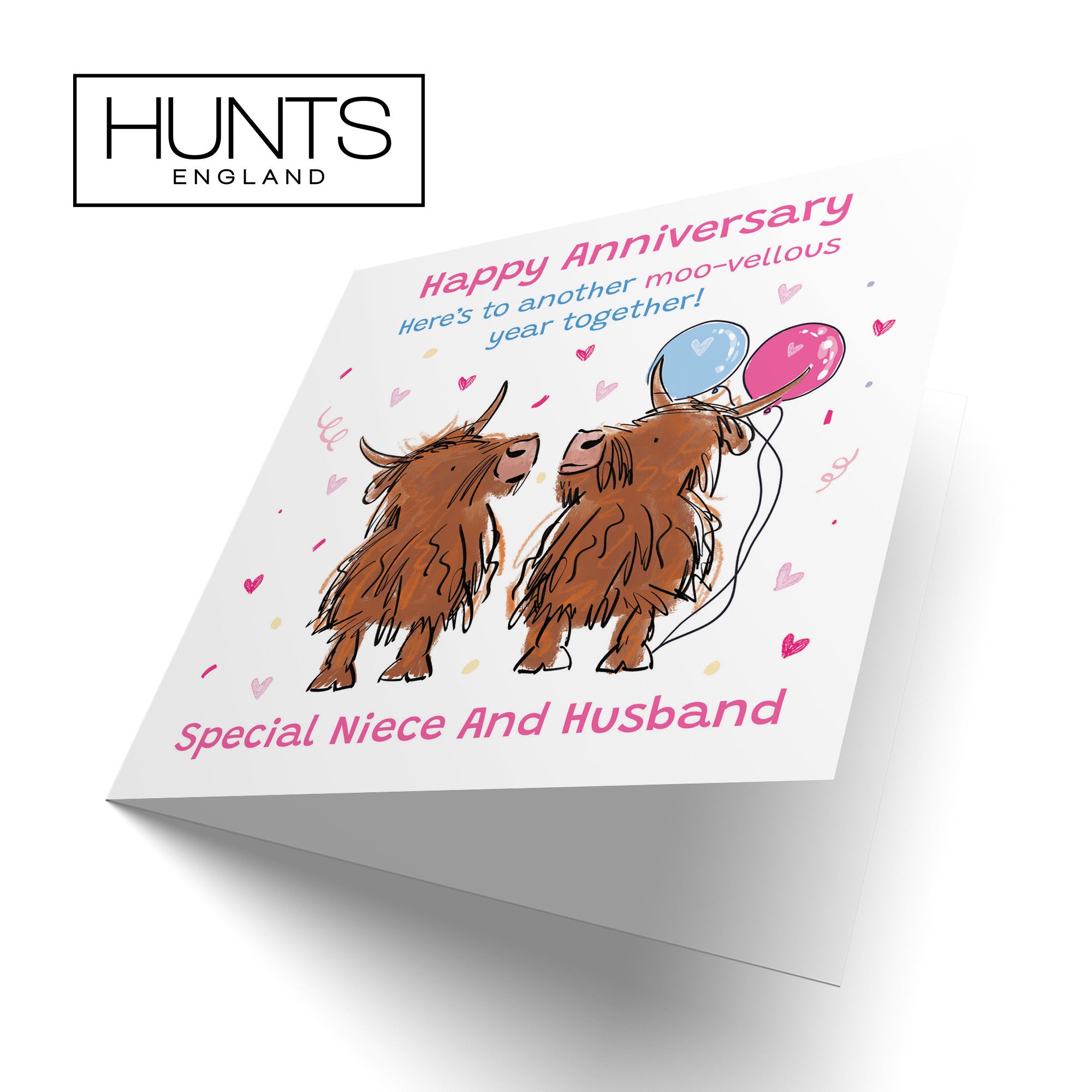 Niece And Husband Anniversary Card Highland Cows Animal Party - Default Title (RM01160)