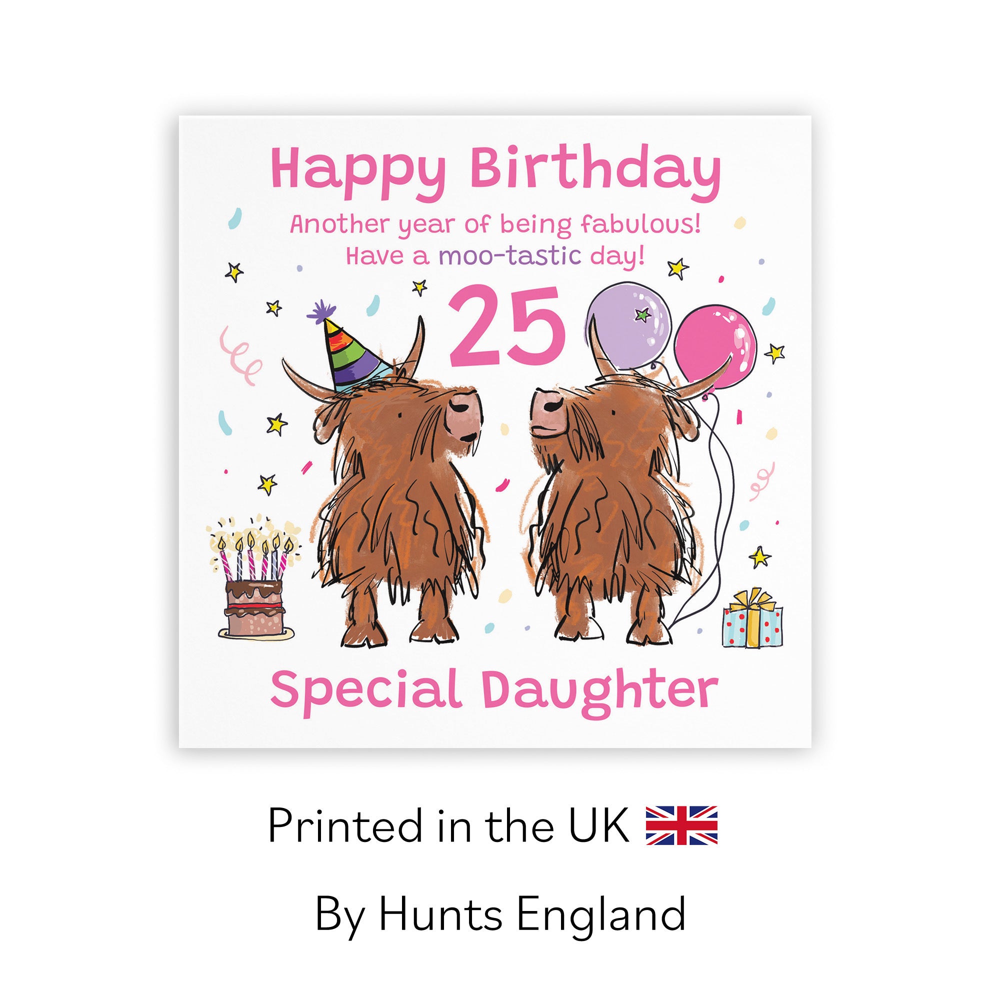 25th Daughter Birthday Card Highland Cows Animal Party - Default Title (RM01182)