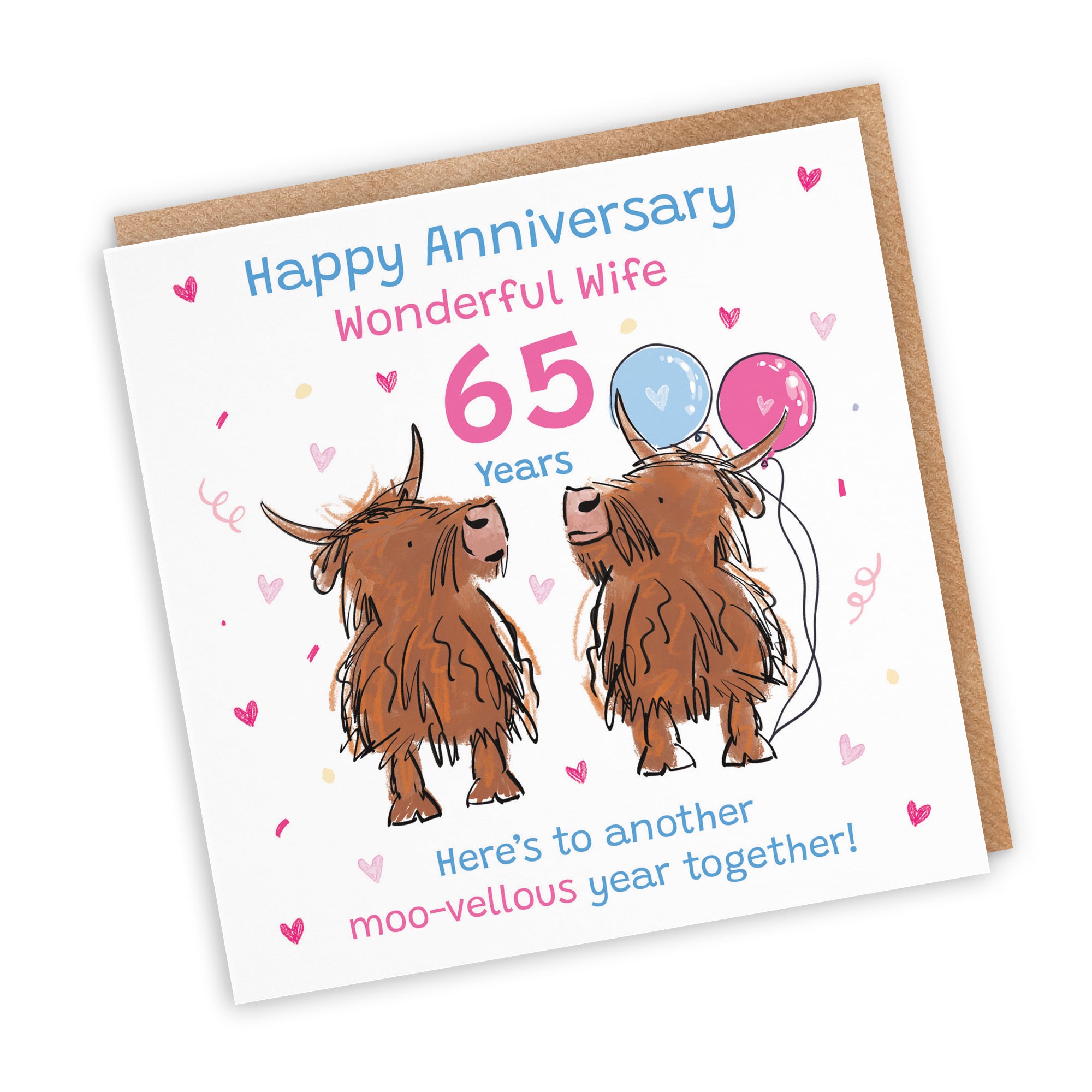 65th Wife Anniversary Card Highland Cows Animal Party - Default Title (RM01217)