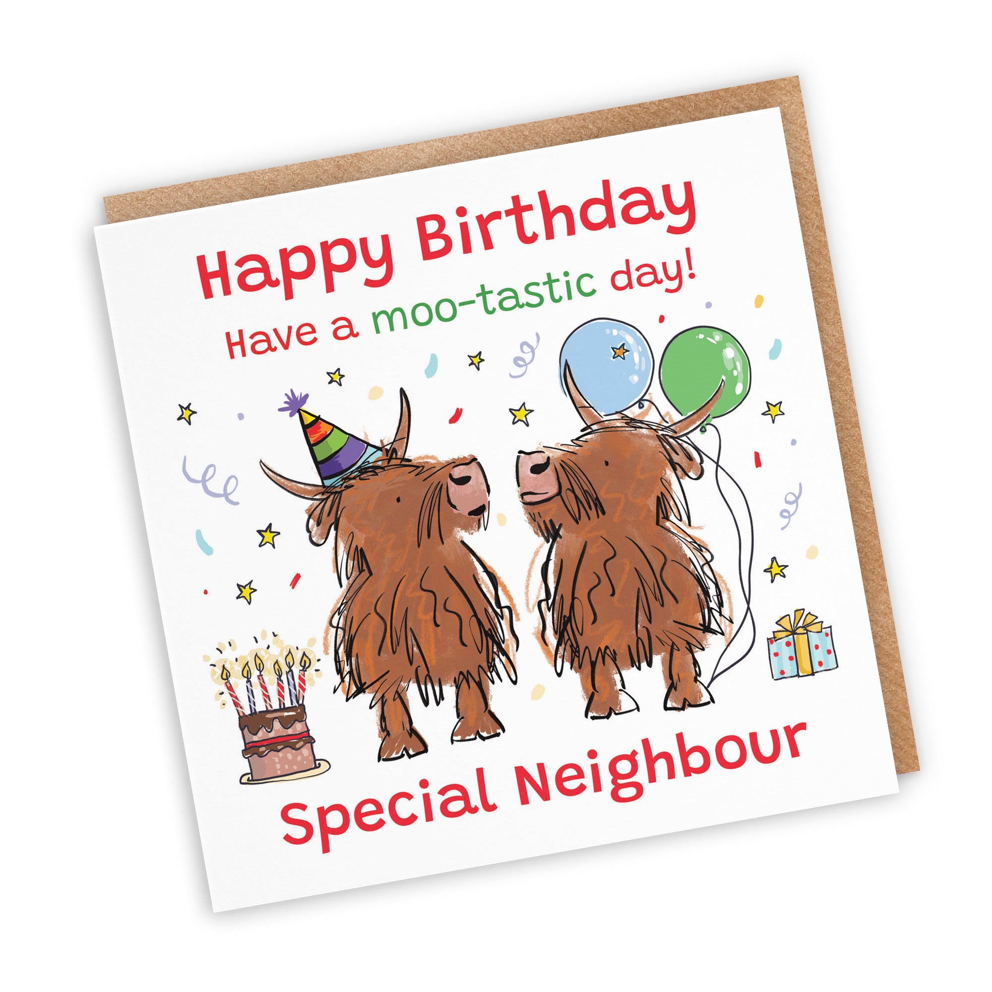 Neighbour Birthday Card Highland Cows Animal Party - Default Title (RM01296)
