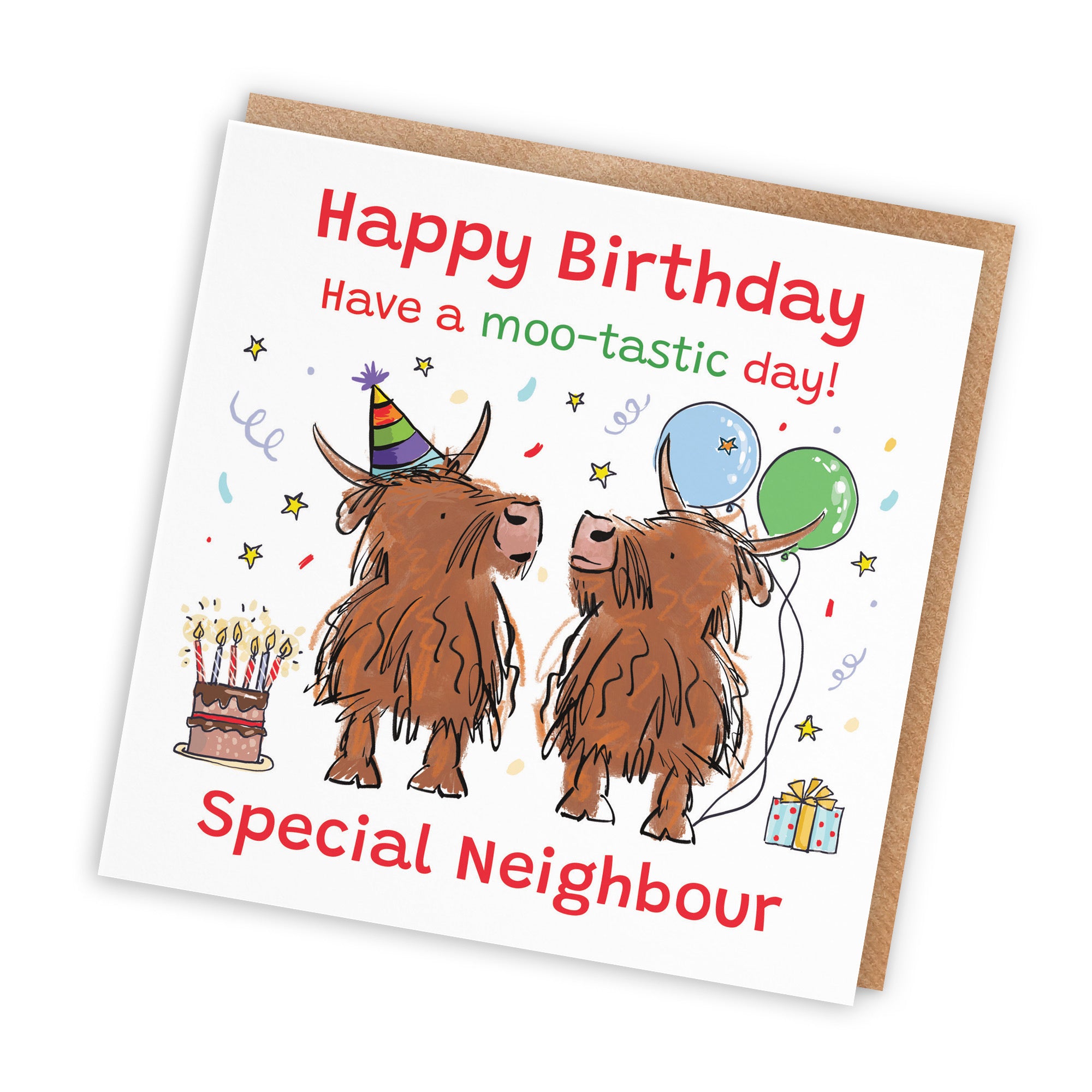 Neighbour Birthday Card Highland Cows Animal Party - Default Title (RM01296)