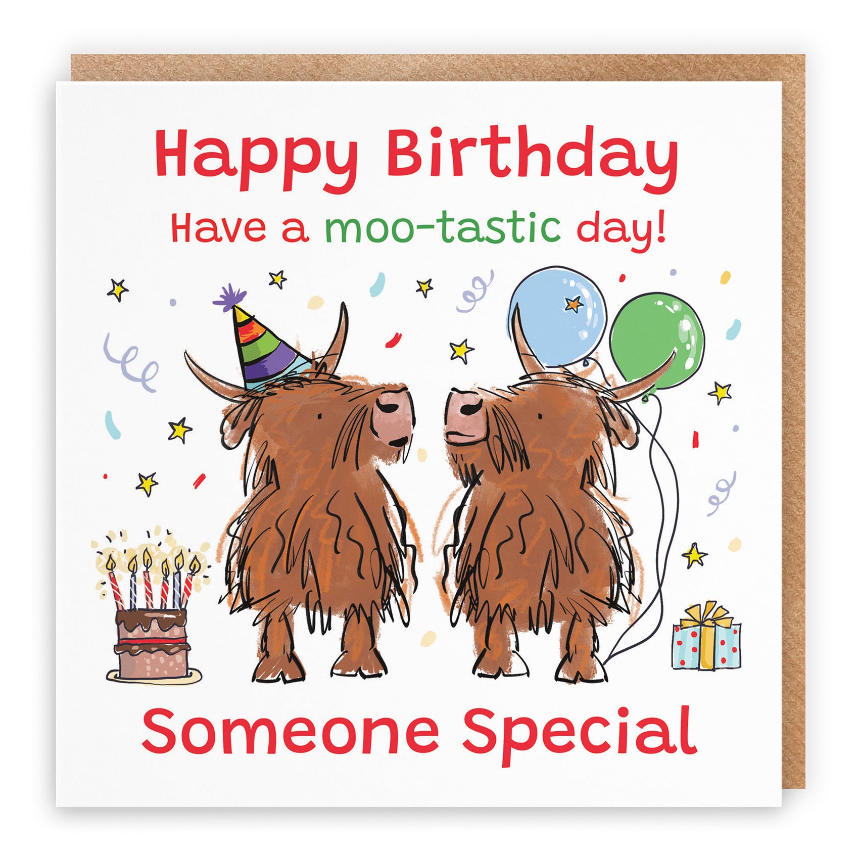 Someone Special Birthday Card Highland Cows Animal Party - Default Title (RM01317)