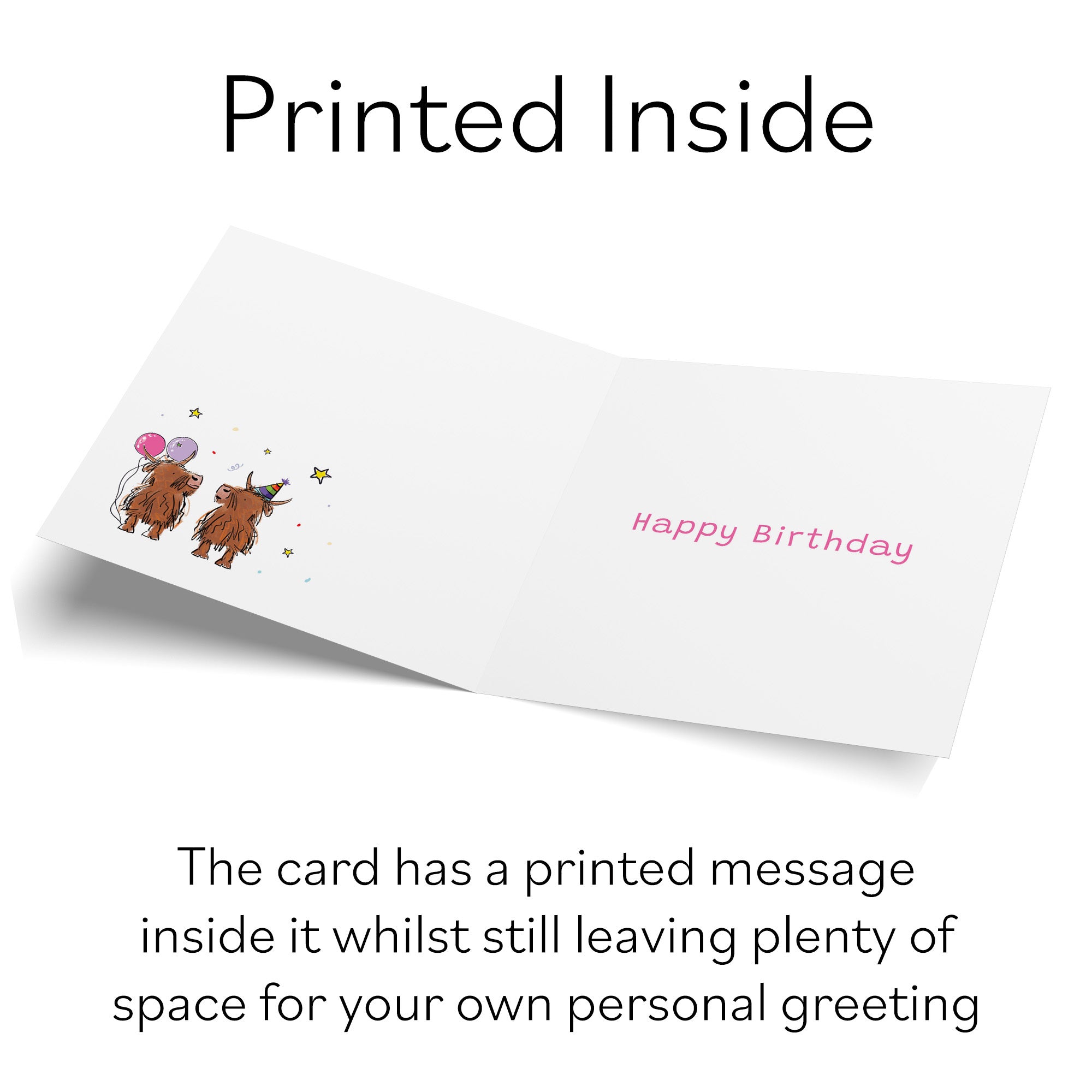 6th Daughter Birthday Card Highland Cows Animal Party - Default Title (RM01364)