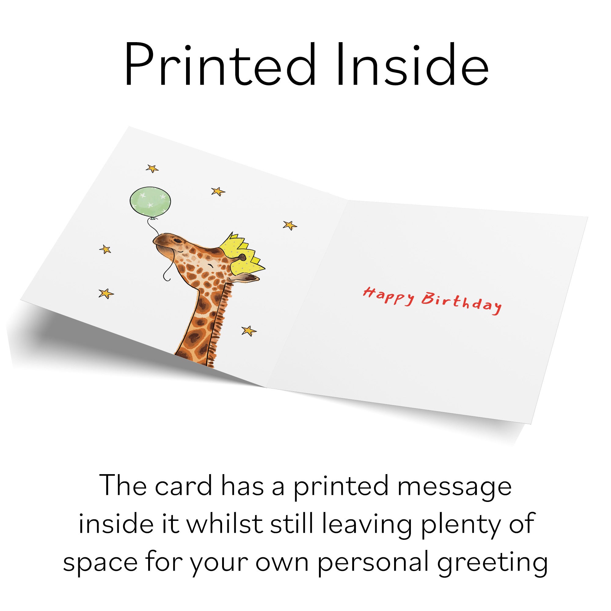 Birthday Card Happy Giraffe Animal Party - Default Title (RM01417)