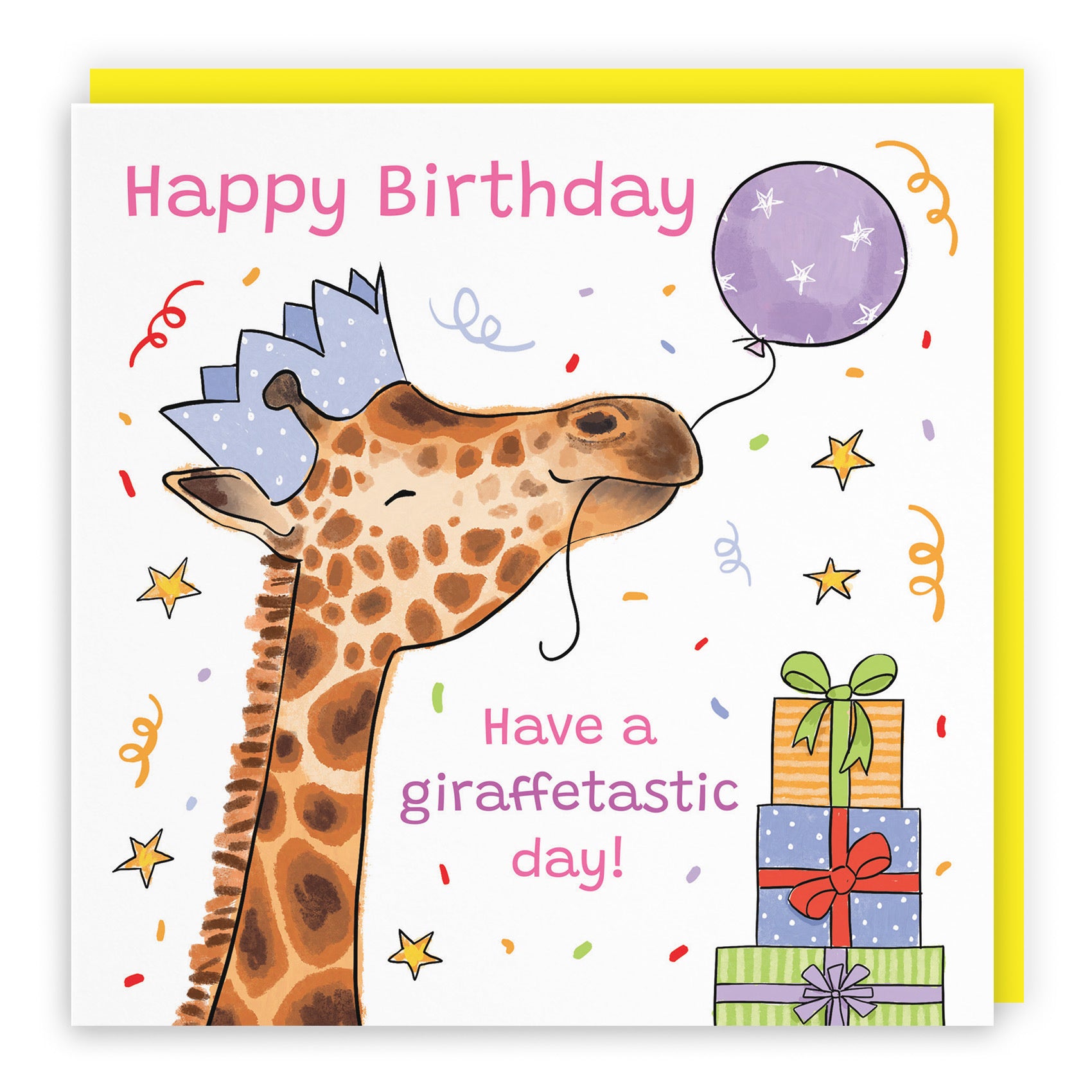 Female Birthday Card Happy Giraffe Animal Party - Default Title (RM01419)