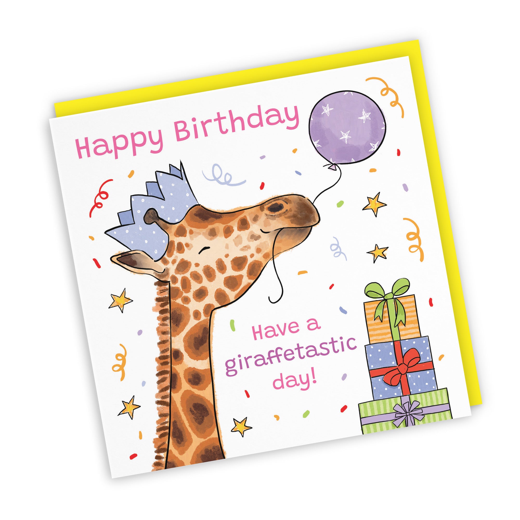 Female Birthday Card Happy Giraffe Animal Party - Default Title (RM01419)