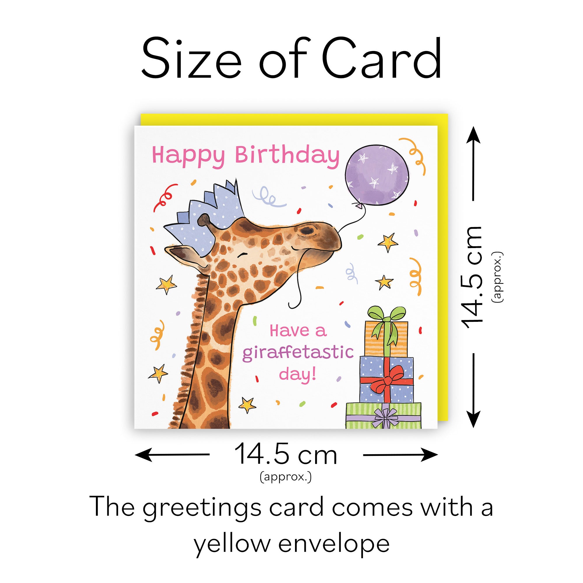 Female Birthday Card Happy Giraffe Animal Party - Default Title (RM01419)